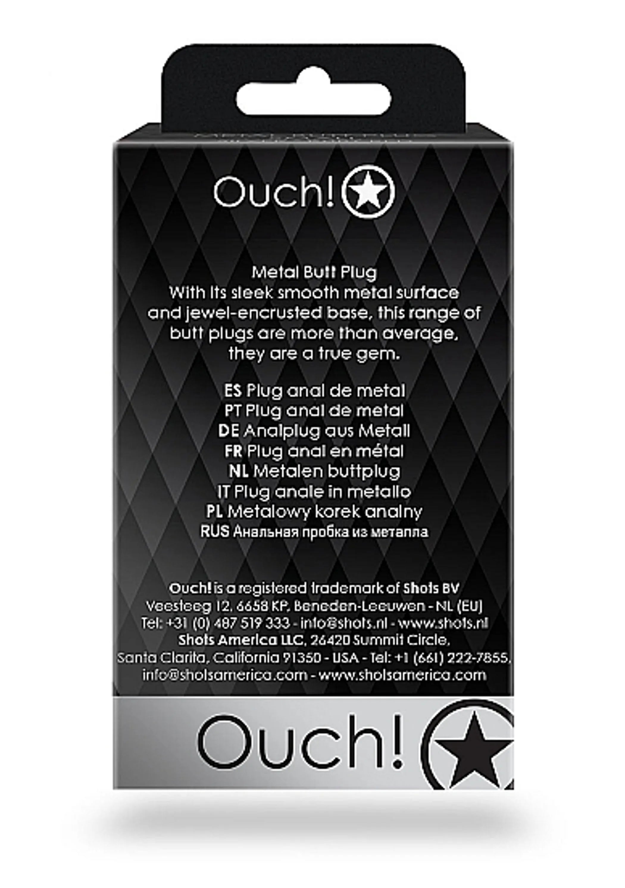 Round Gem Butt Plug Small Silver Diamond SHOTS AMERICA