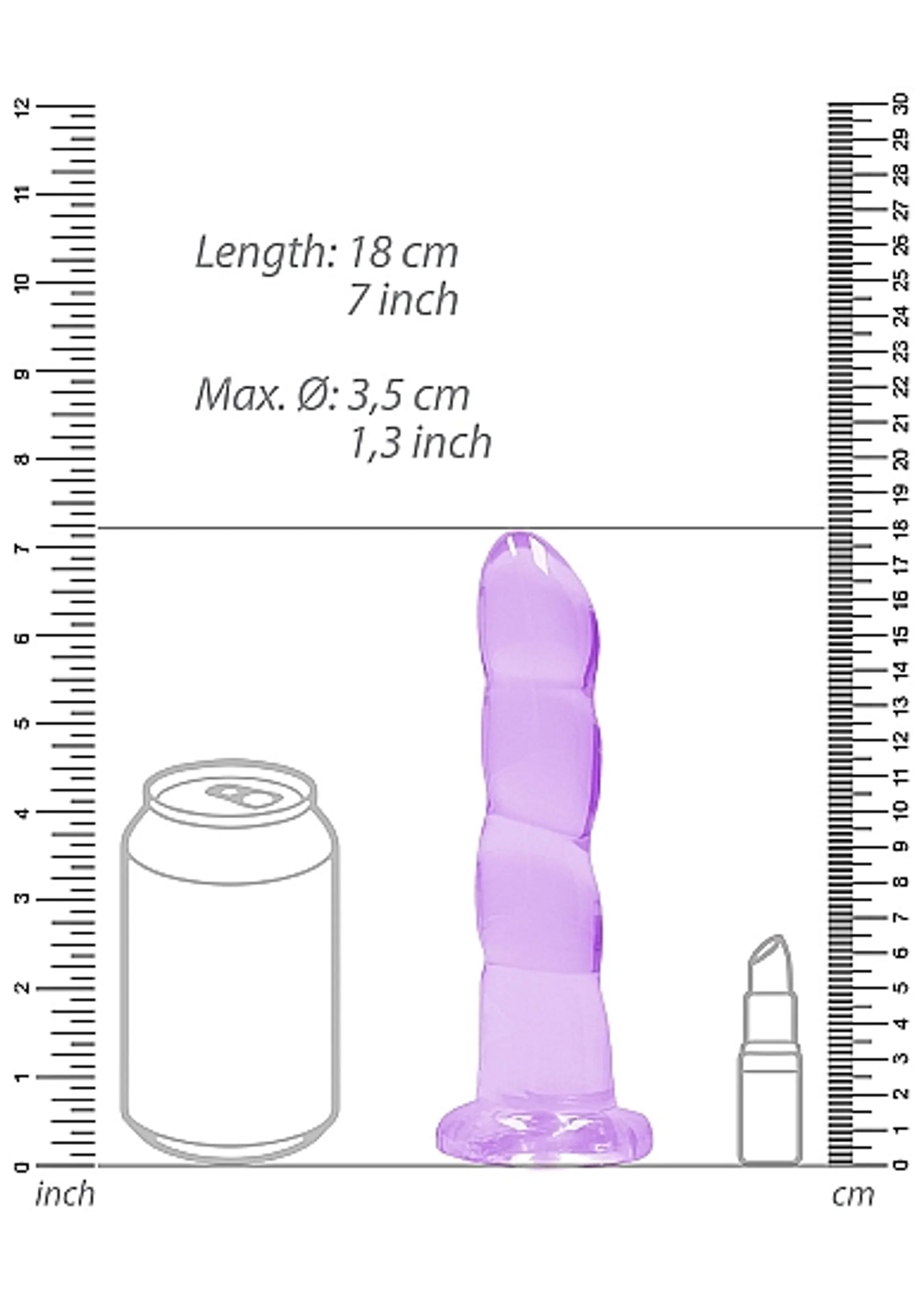 Realrock Non-Realistic Dildo with Suction Cup 7in Purple SHOTS AMERICA