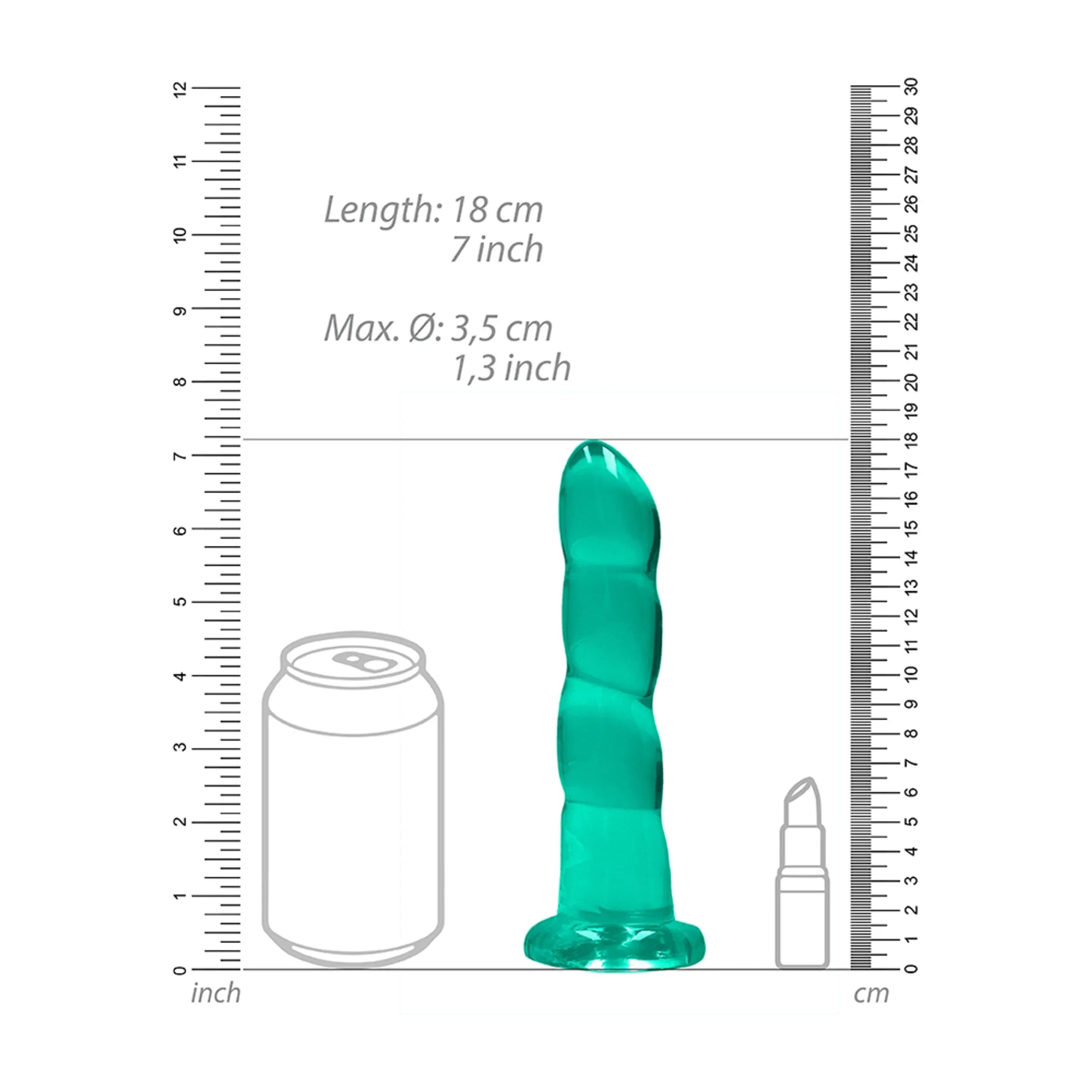 Realrock Non-Realistic 7-Inch Dildo Turquoise SHOTS AMERICA