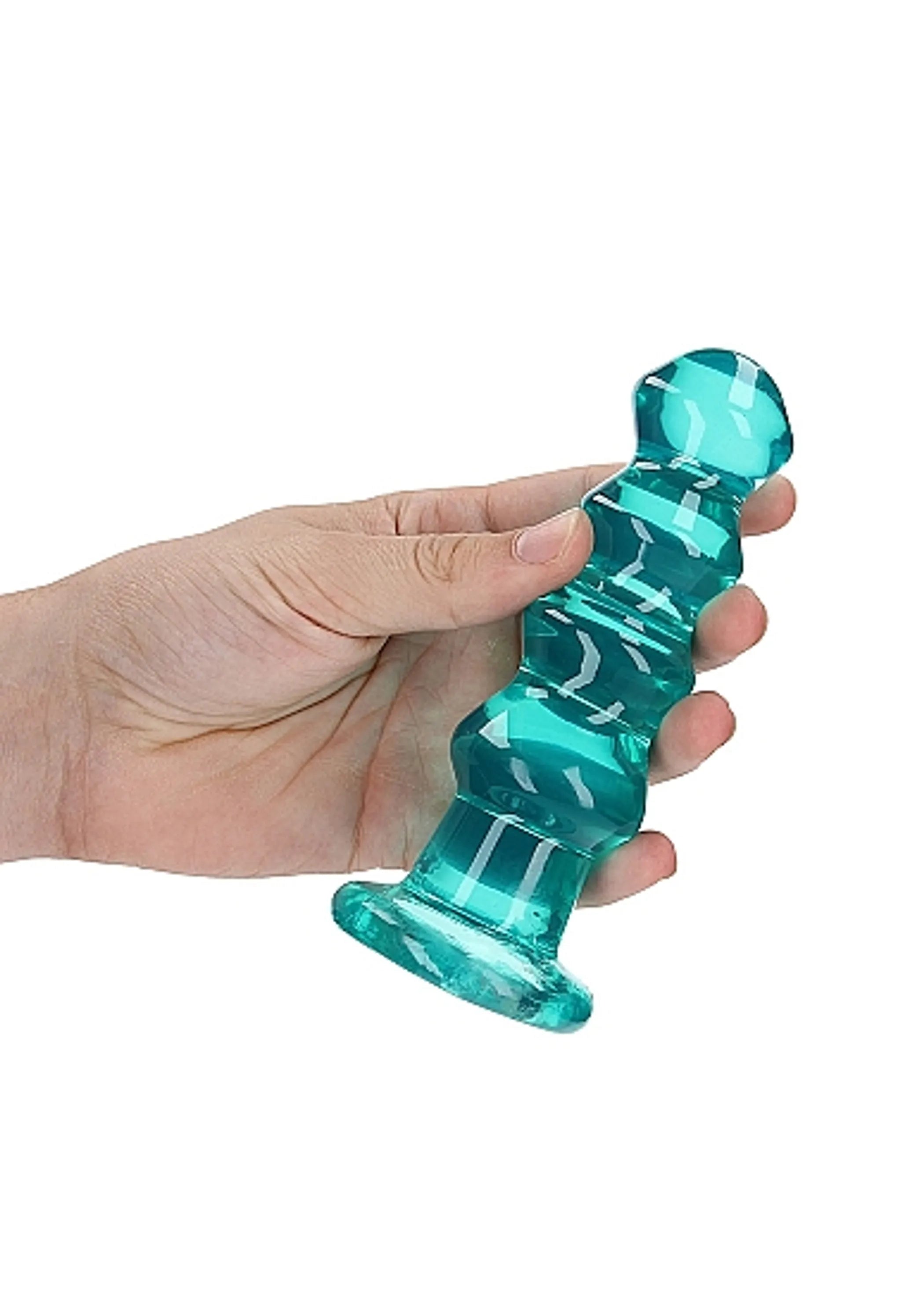 Realrock Curvy Dildo or Butt Plug Turquoise SHOTS AMERICA