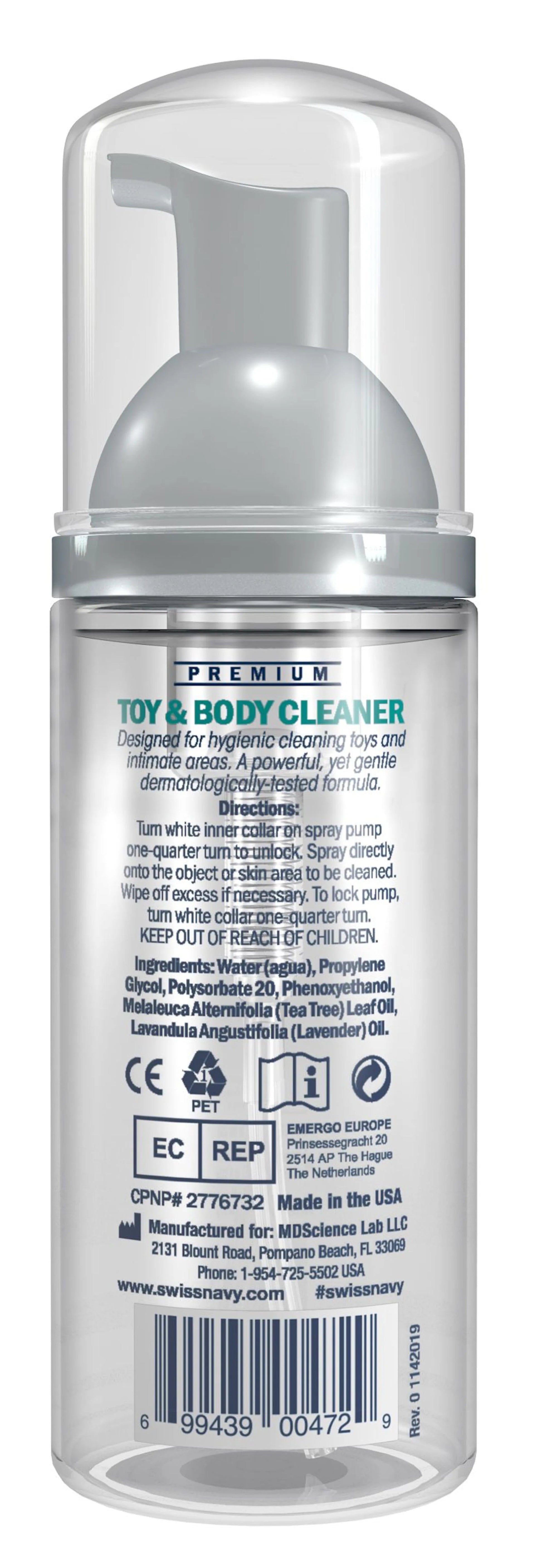 Swiss Navy Toy & Body Cleaner Foaming 1.6 oz MD Science