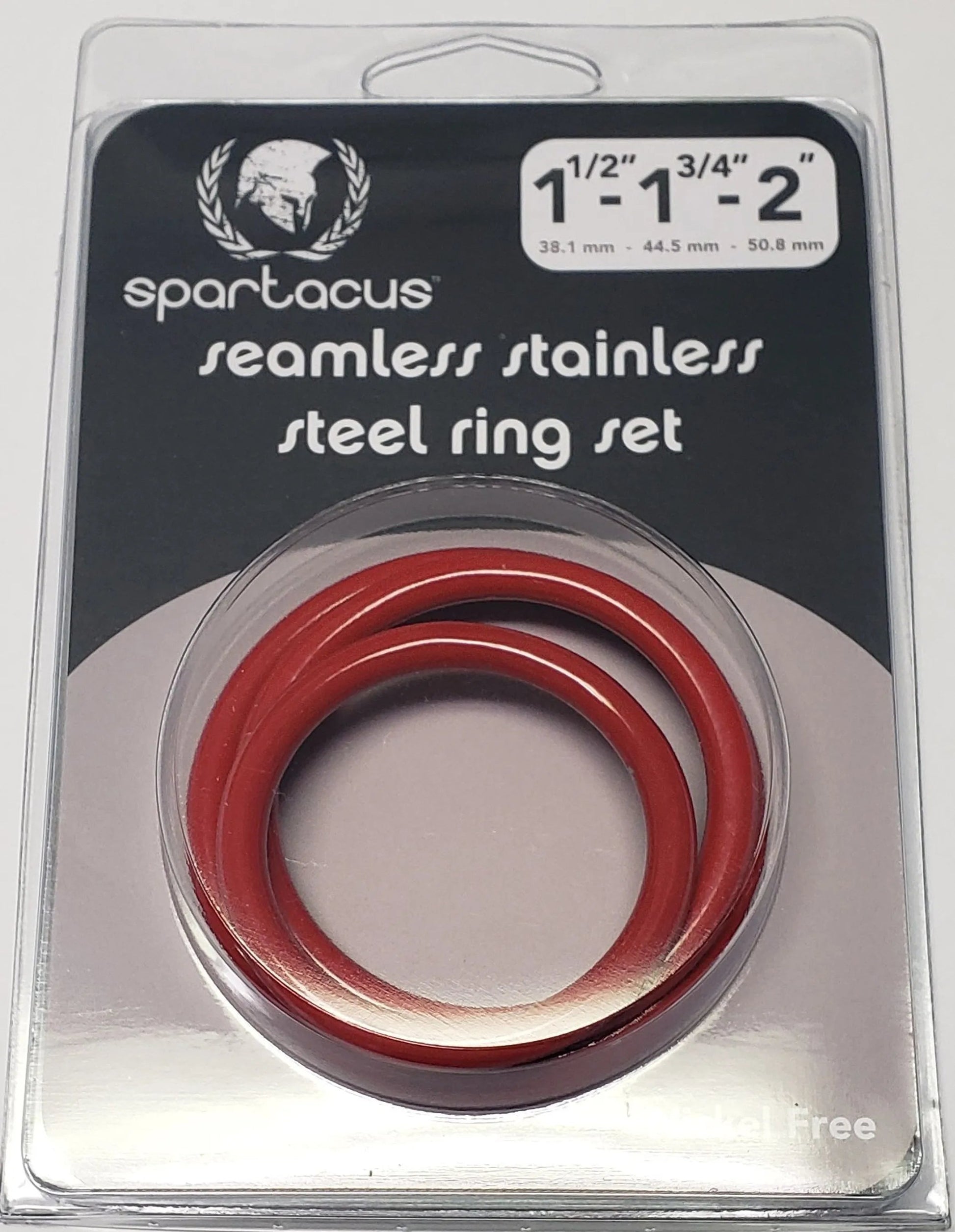 Red Stainless Steel C-Ring Set Spartacus