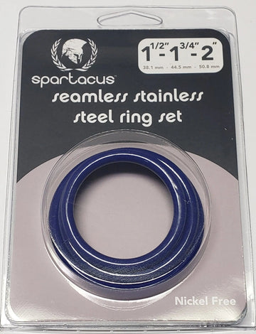 Blue Stainless Steel C-Ring Set Spartacus