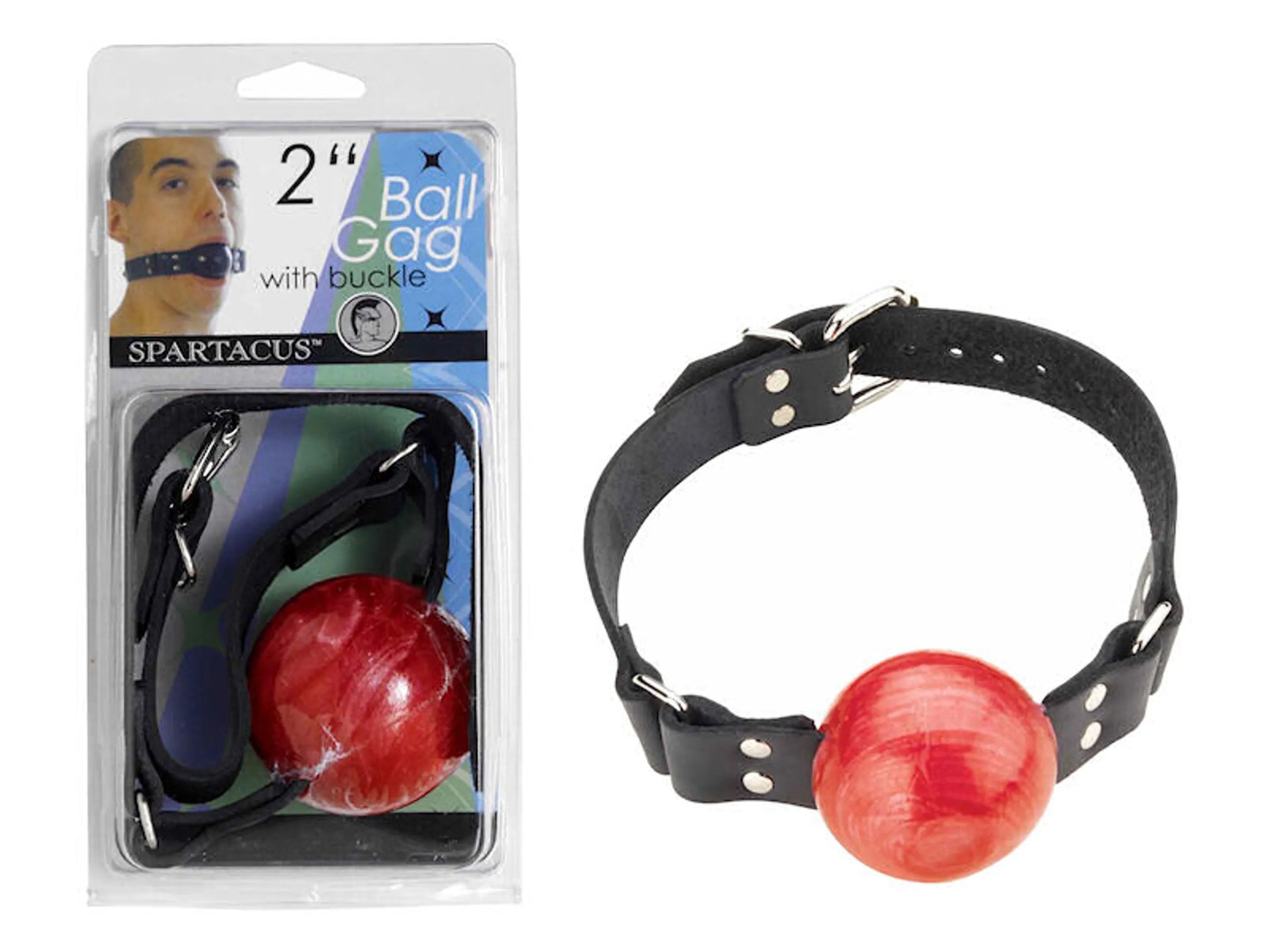 2-Inch Red Ball Gag with Buckle Spartacus