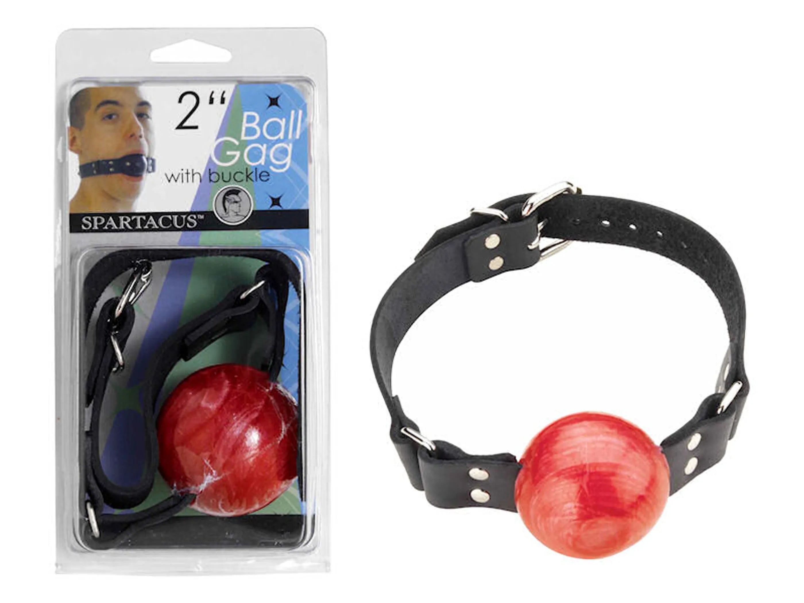 2-Inch Red Ball Gag with Buckle Spartacus