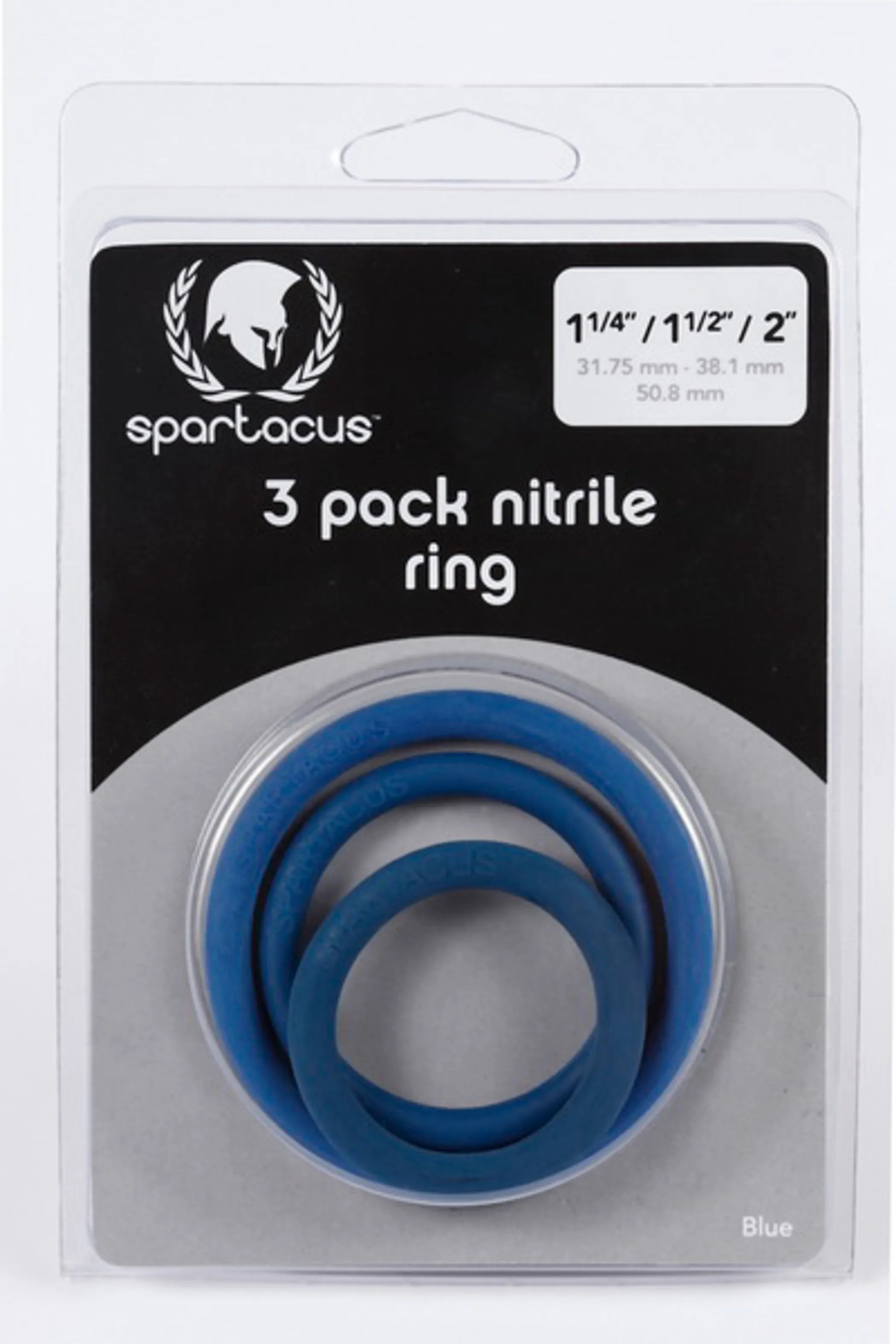 Nitrile Cock Ring Set - Blue Spartacus