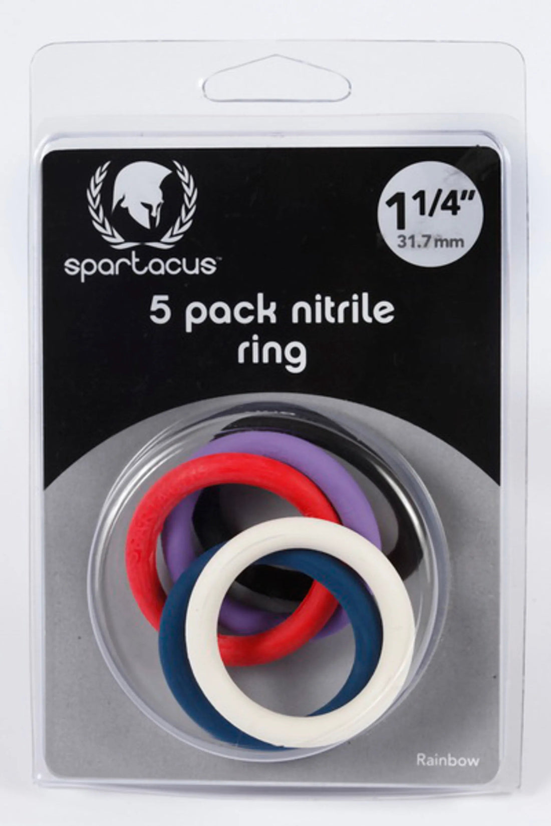Nitrile Cock Rings 5-Pack Rainbow Spartacus