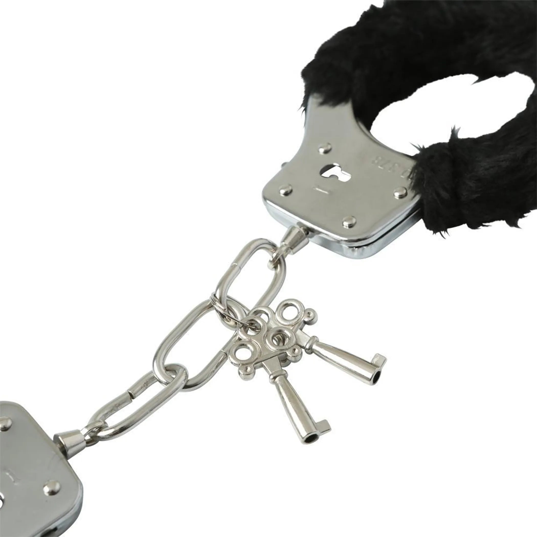 Sex & Mischief Furry Handcuffs Black Sport Sheets