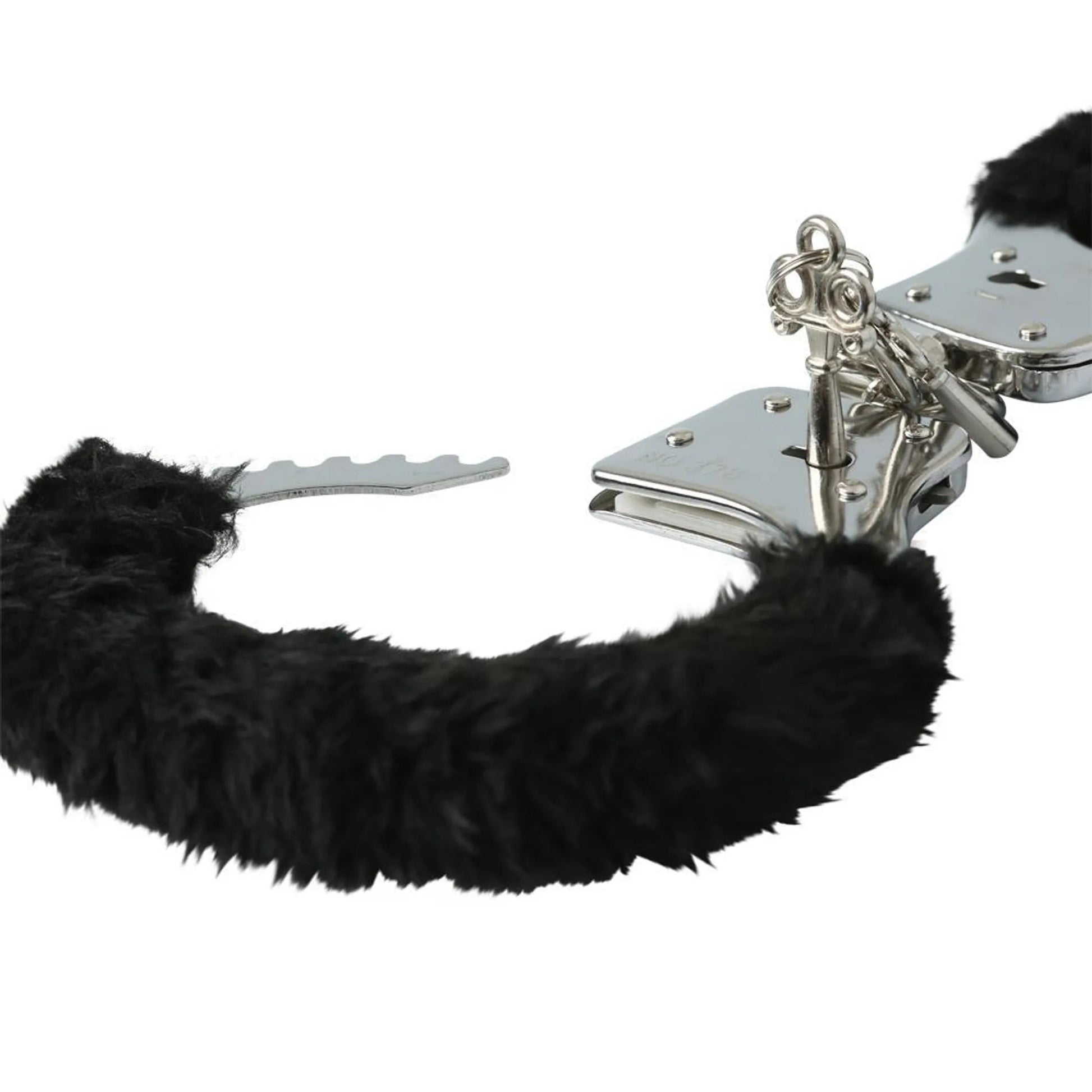 Sex & Mischief Furry Handcuffs Black Sport Sheets