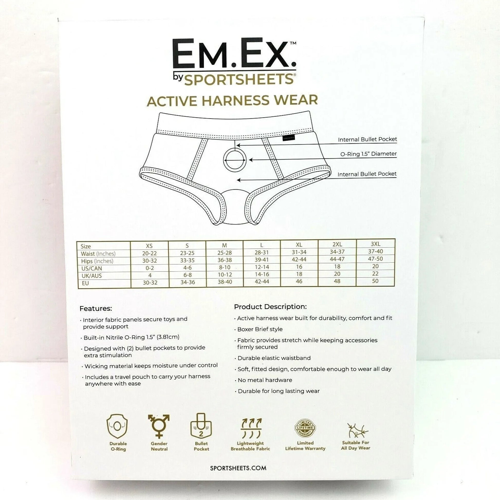 Em.Ex Gray Fit Harness Medium Sport Sheets