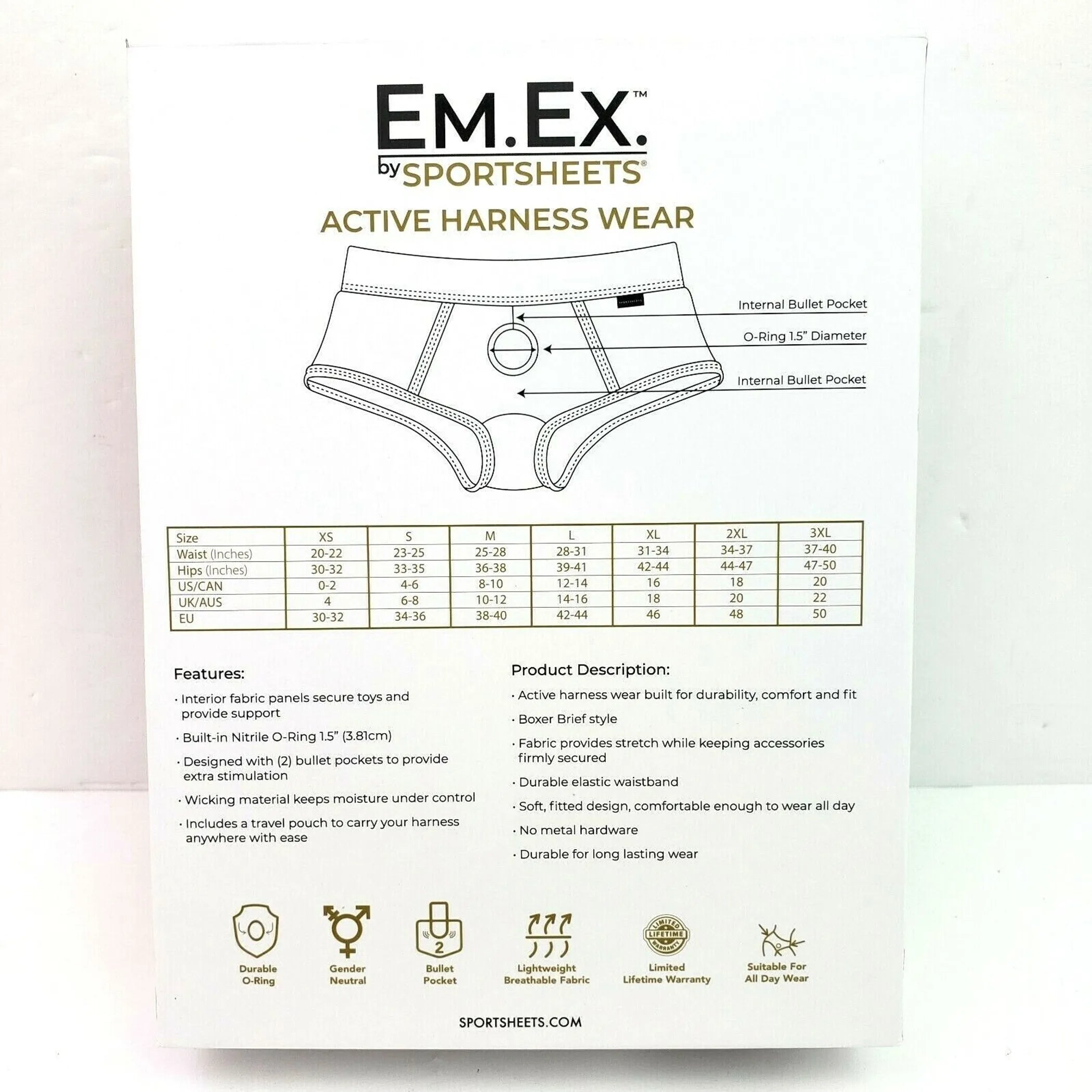 Em.Ex Gray Fit Harness Medium Sport Sheets
