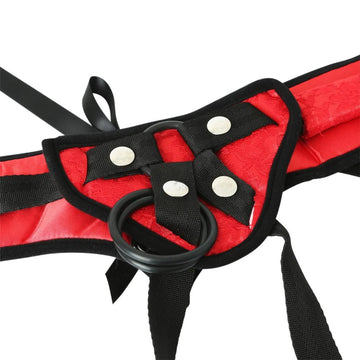 Red Lace Corsette Strap-On Sport Sheets