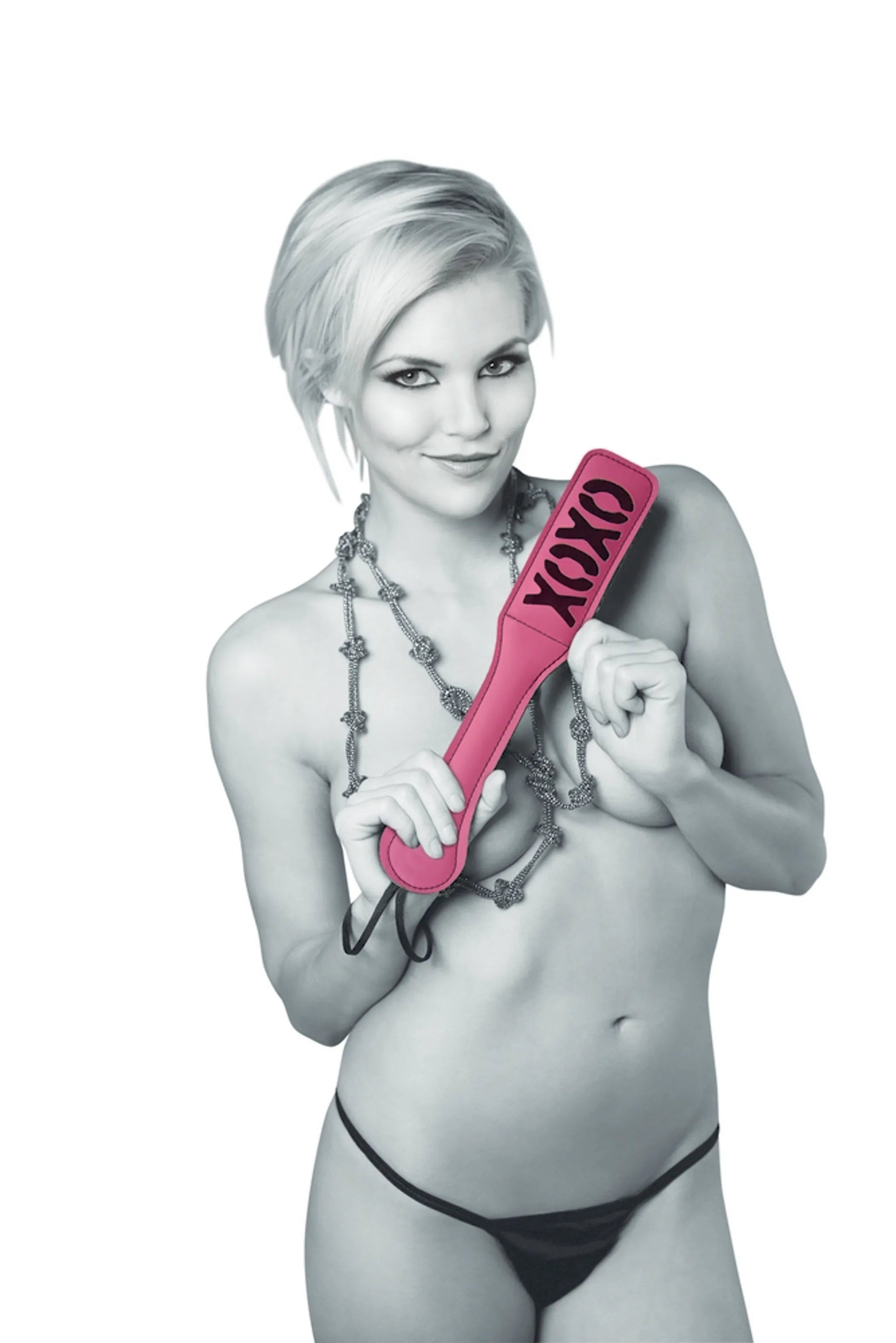 Sex & Mischief Blush XOXO Pink/Black Paddle Sport Sheets