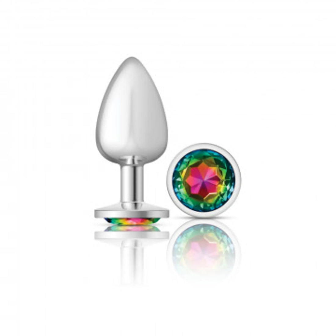 Cheeky Charms Round Rainbow Large Silver Plug Viben