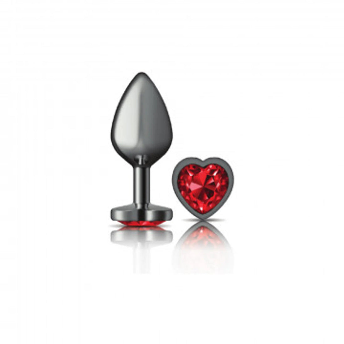 Cheeky Charms Heart Deep Red Medium Gunmetal Butt Plug Viben