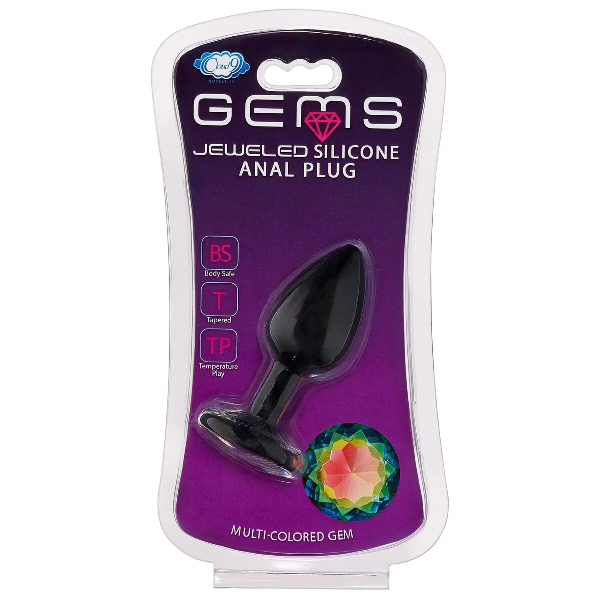 Cloud 9 Gems Black Silicone Small Anal Plug Cloud 9 Novelties