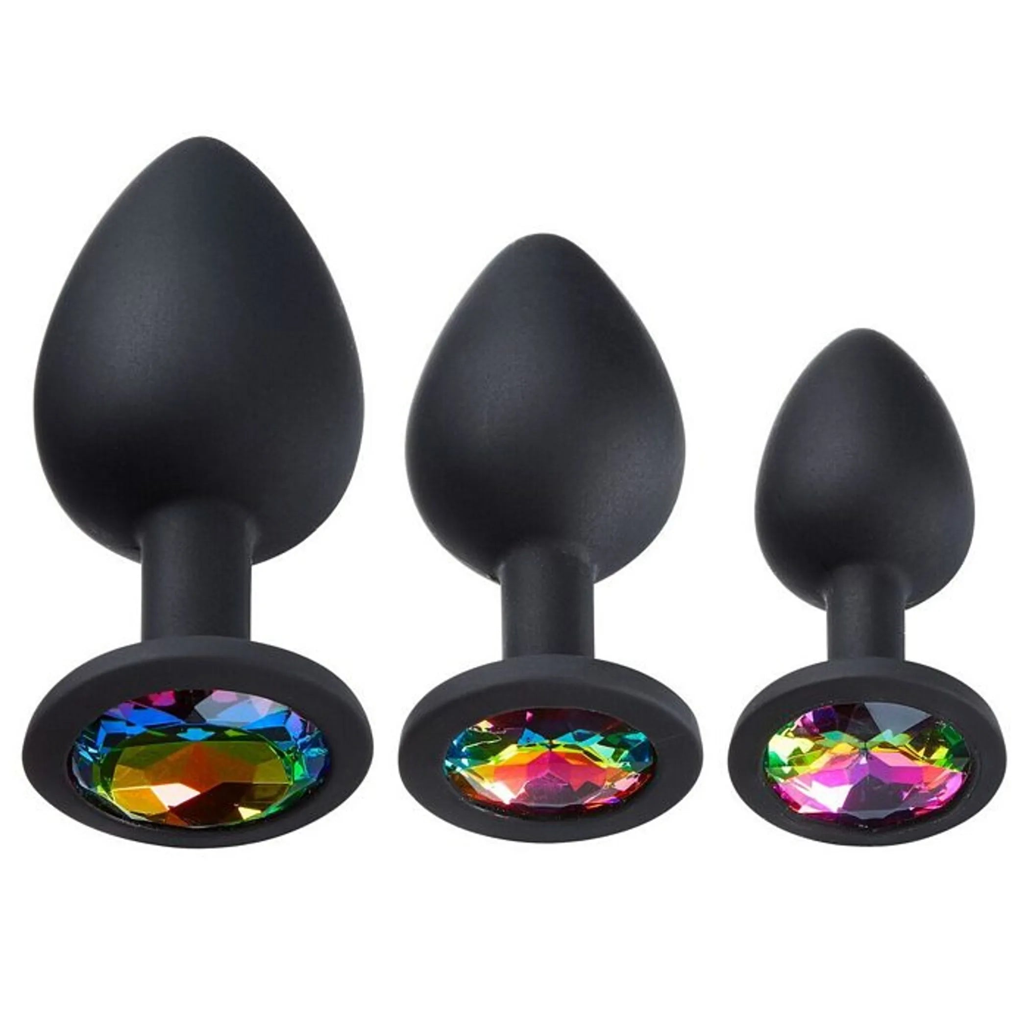 Cloud 9 Gems Black Silicone Anal Plug Kit Cloud 9 Novelties