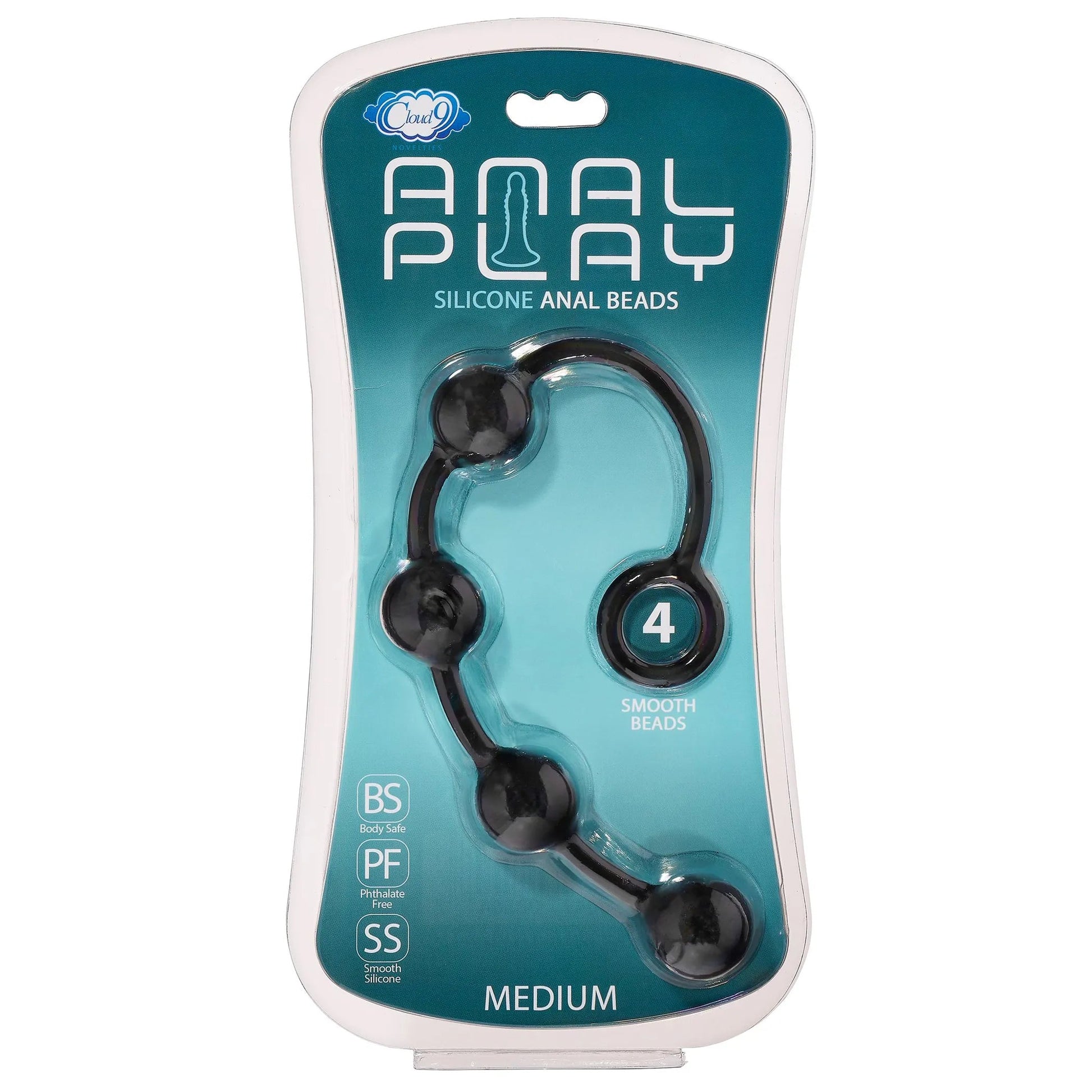 Silicone Anal Bead Medium Black Cloud 9 Novelties