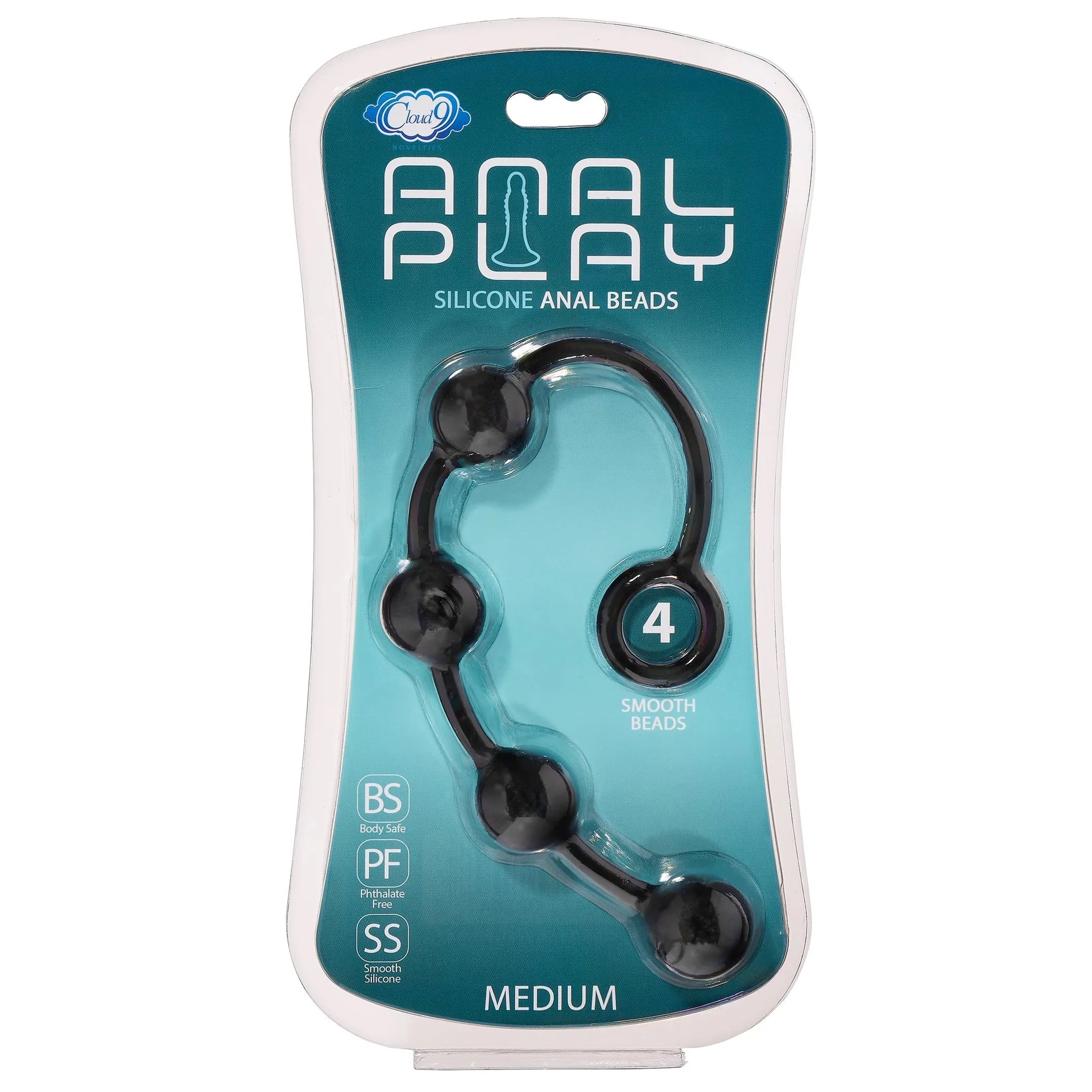 Silicone Anal Bead Medium Black Cloud 9 Novelties