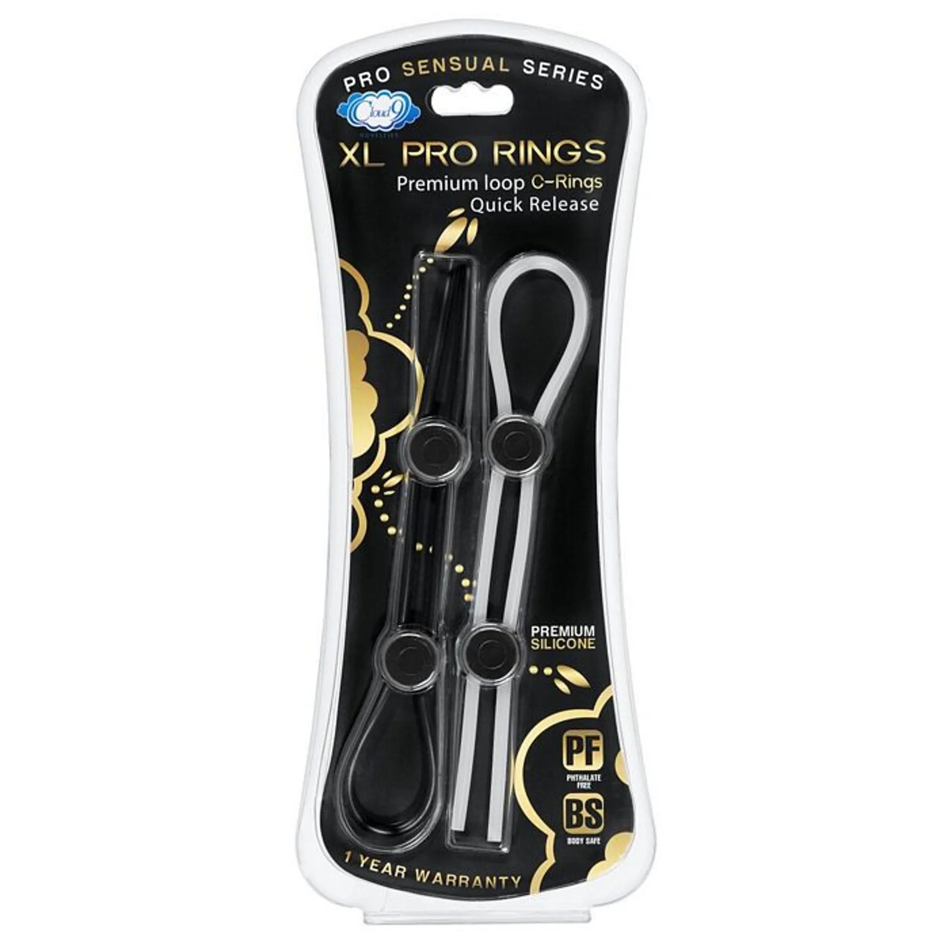 Pro Sensual XL Pro Rings Black & Clear 2 Pack Cloud 9 Novelties