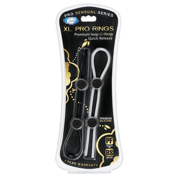 Pro Sensual XL Pro Rings Black & Clear 2 Pack Cloud 9 Novelties