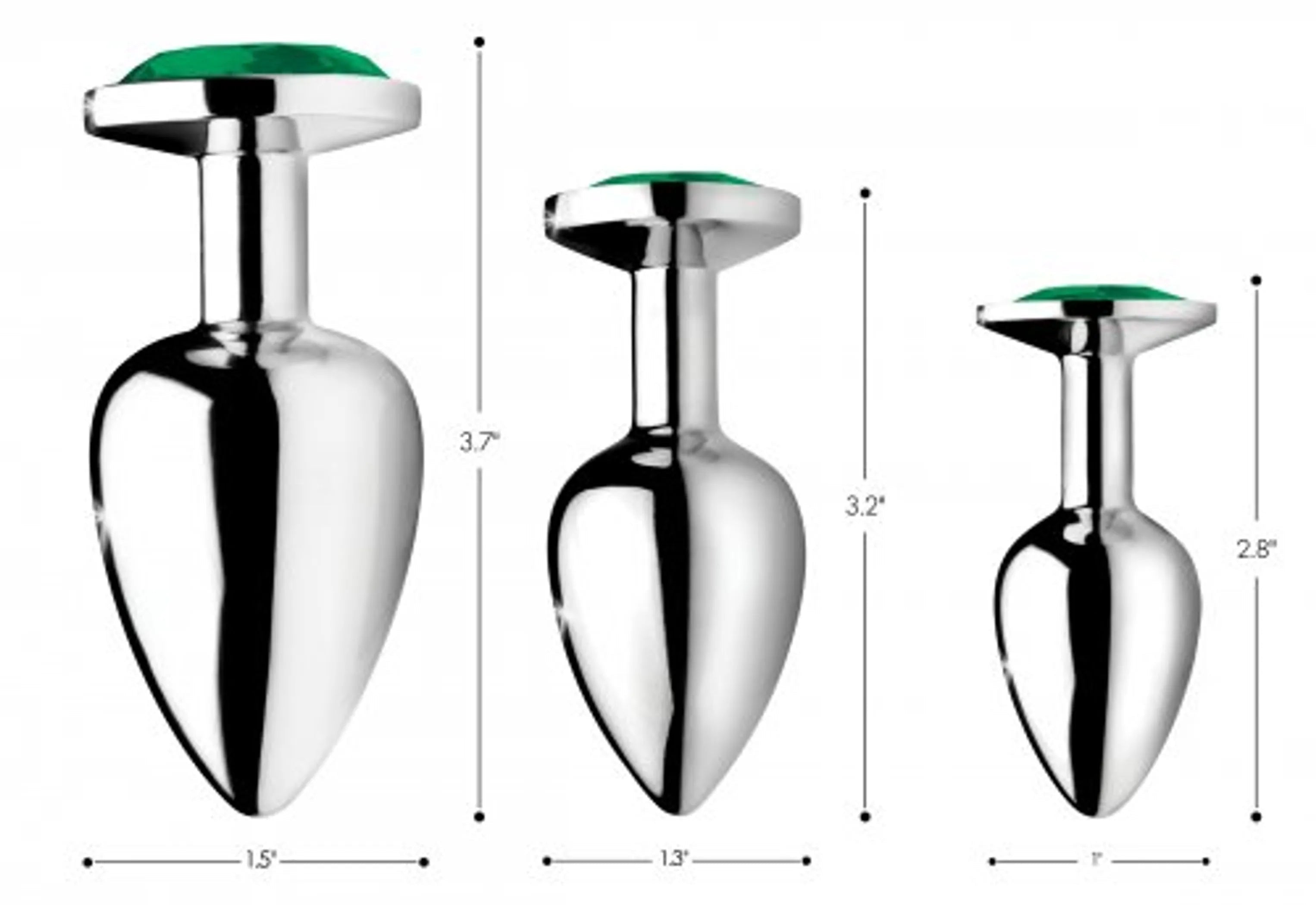 Booty Sparks Emerald Gem Anal Plug Set XR Brands