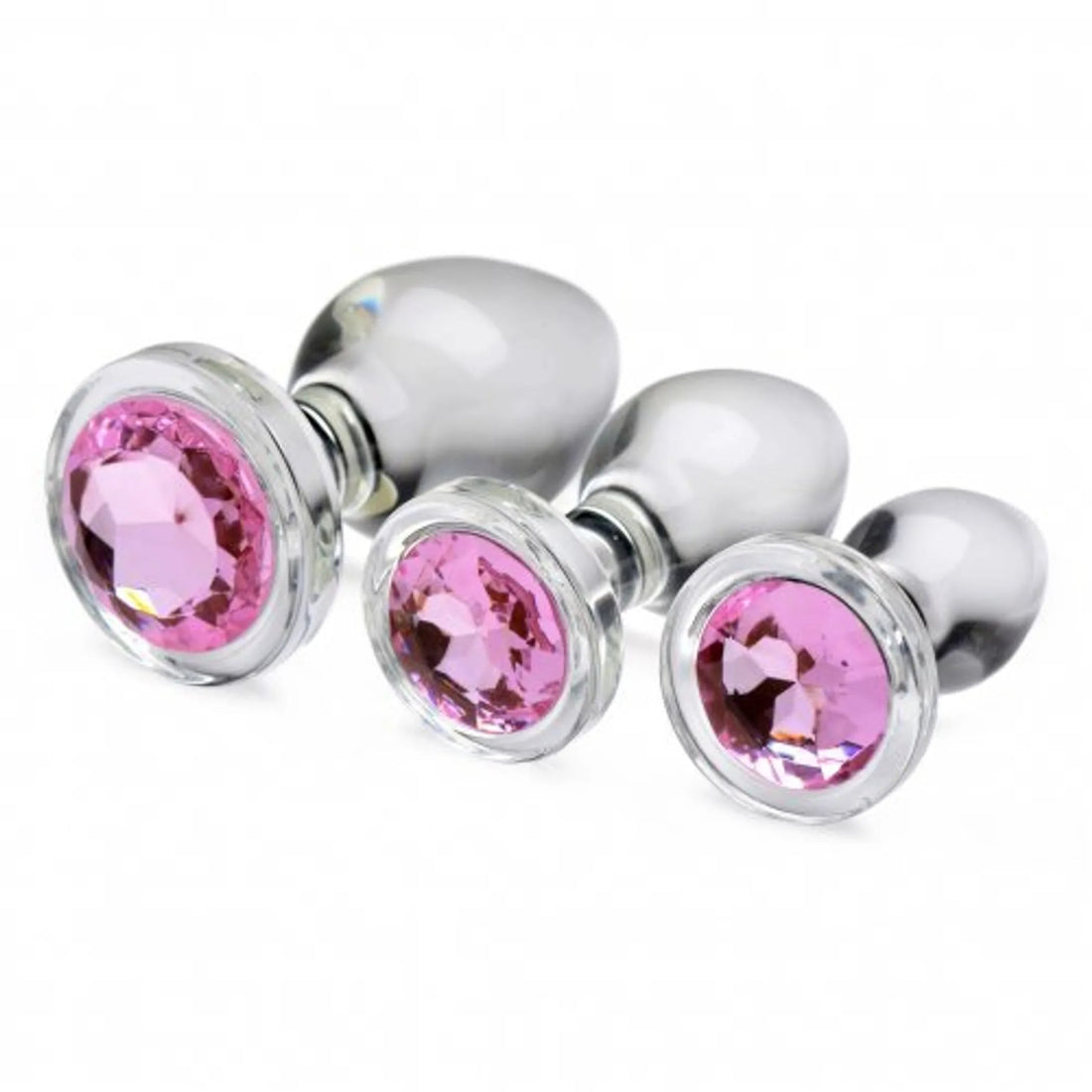Booty Sparks Pink Gem Glass Plug Set XR Brands