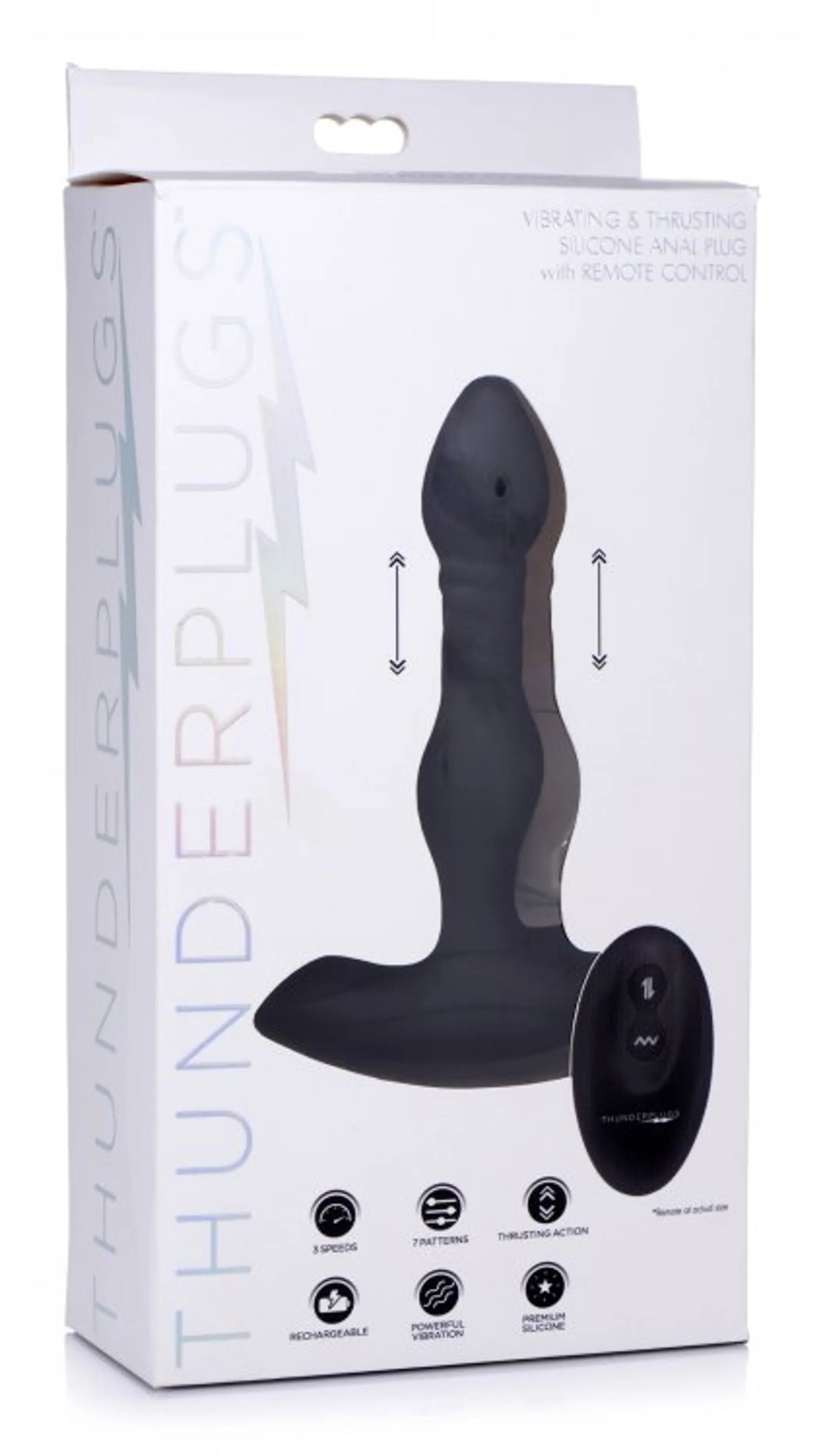 Thunderplugs Vibrating and Thrusting Anal Plug XR Brands