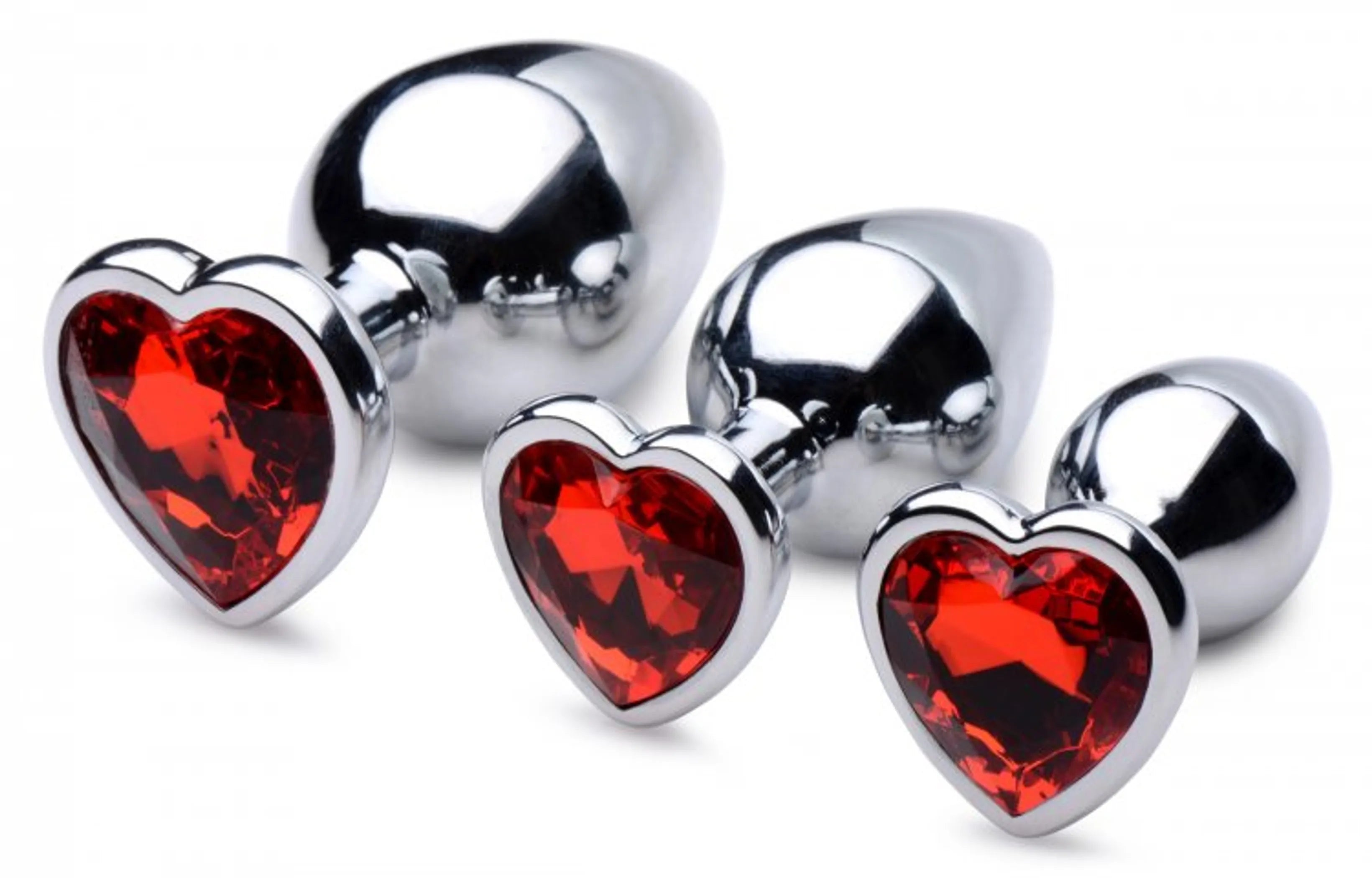 Booty Sparks Red Heart Gem Anal Plug Set XR Brands