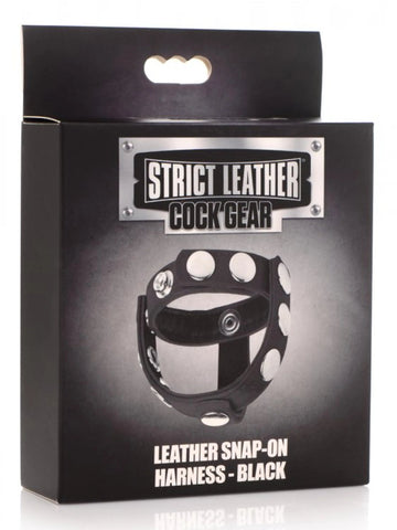 Strict Leather Cock Gear Snap-On Harness Black XR Brands