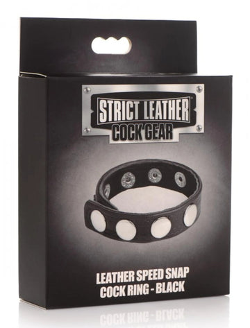 Strict Leather Snap Cock Ring Black XR Brands