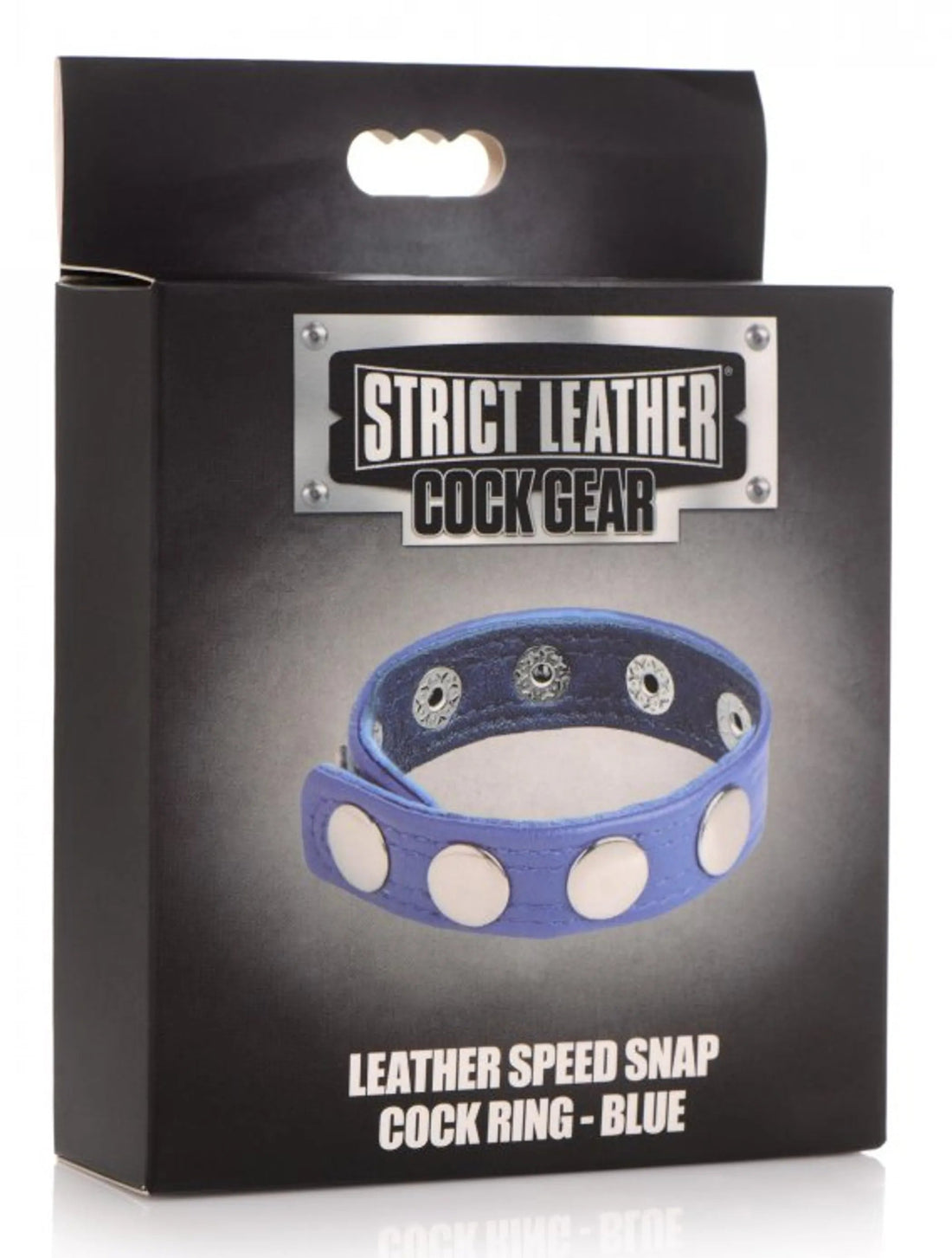 Strict Leather Snap Cock Ring Blue XR Brands