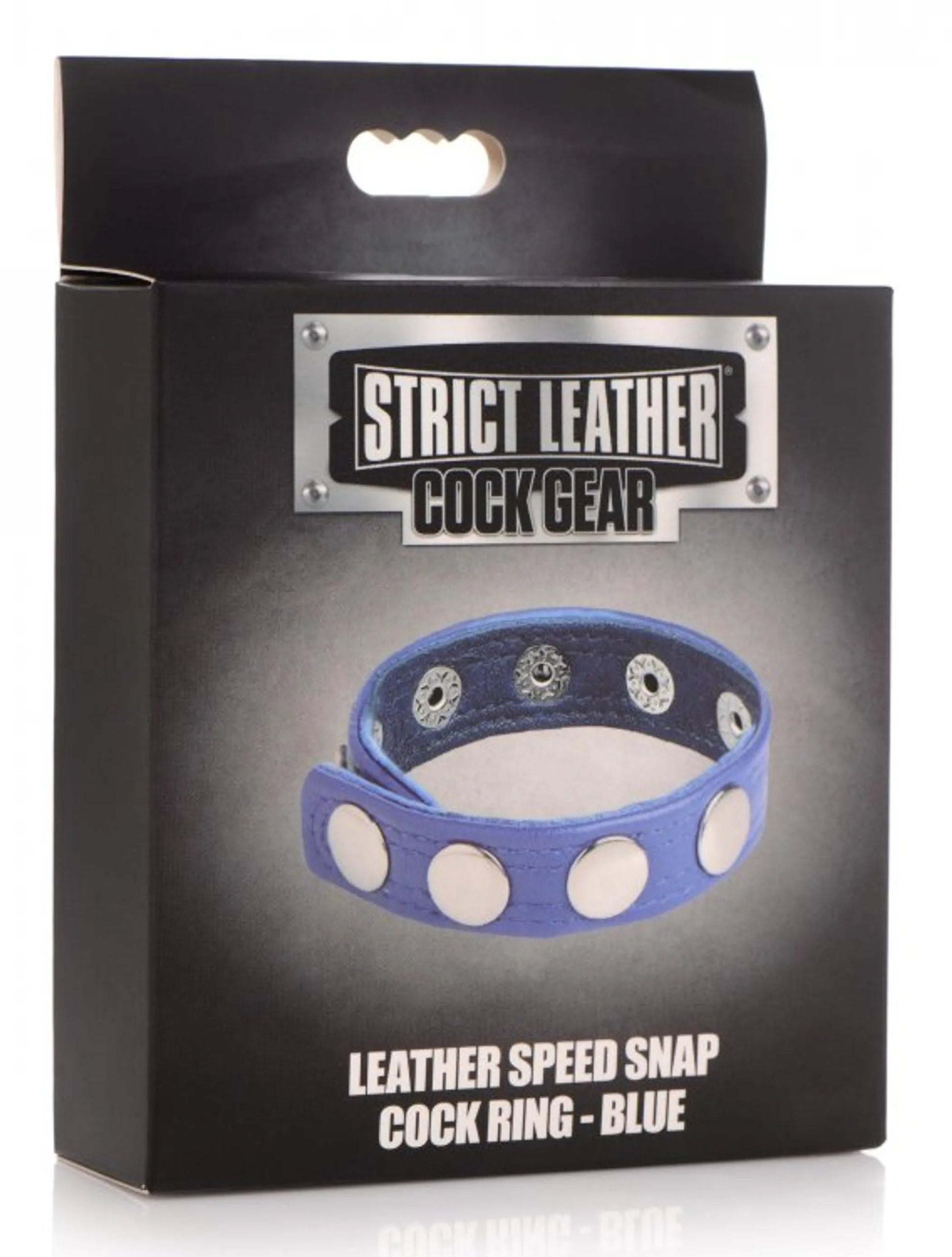 Strict Leather Snap Cock Ring Blue XR Brands