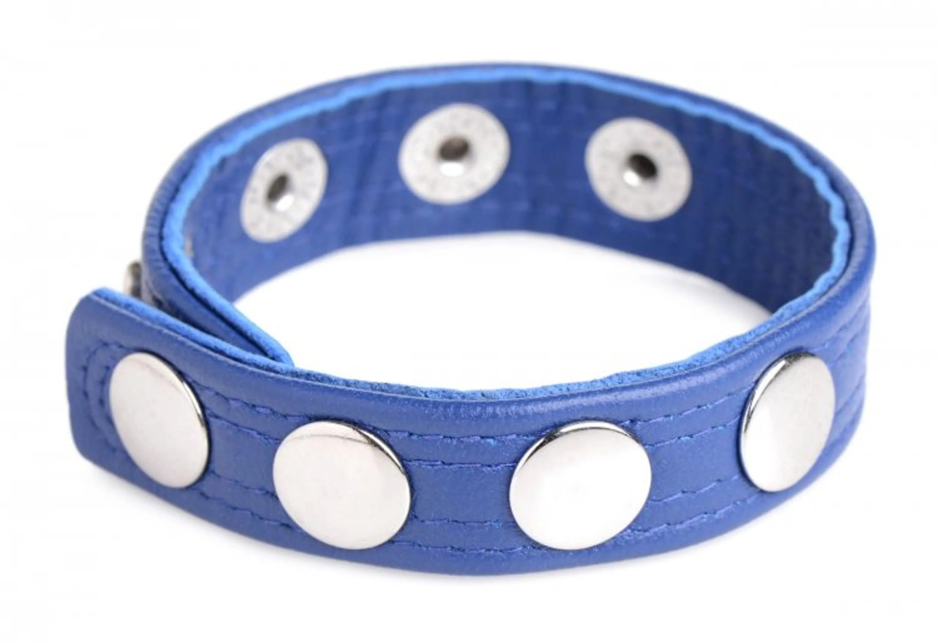 Strict Leather Snap Cock Ring Blue XR Brands