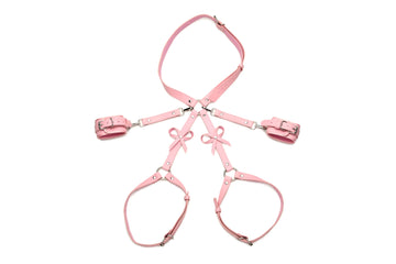 Strict Bondage Harness with Bows Pink XL/2XL XR Brands