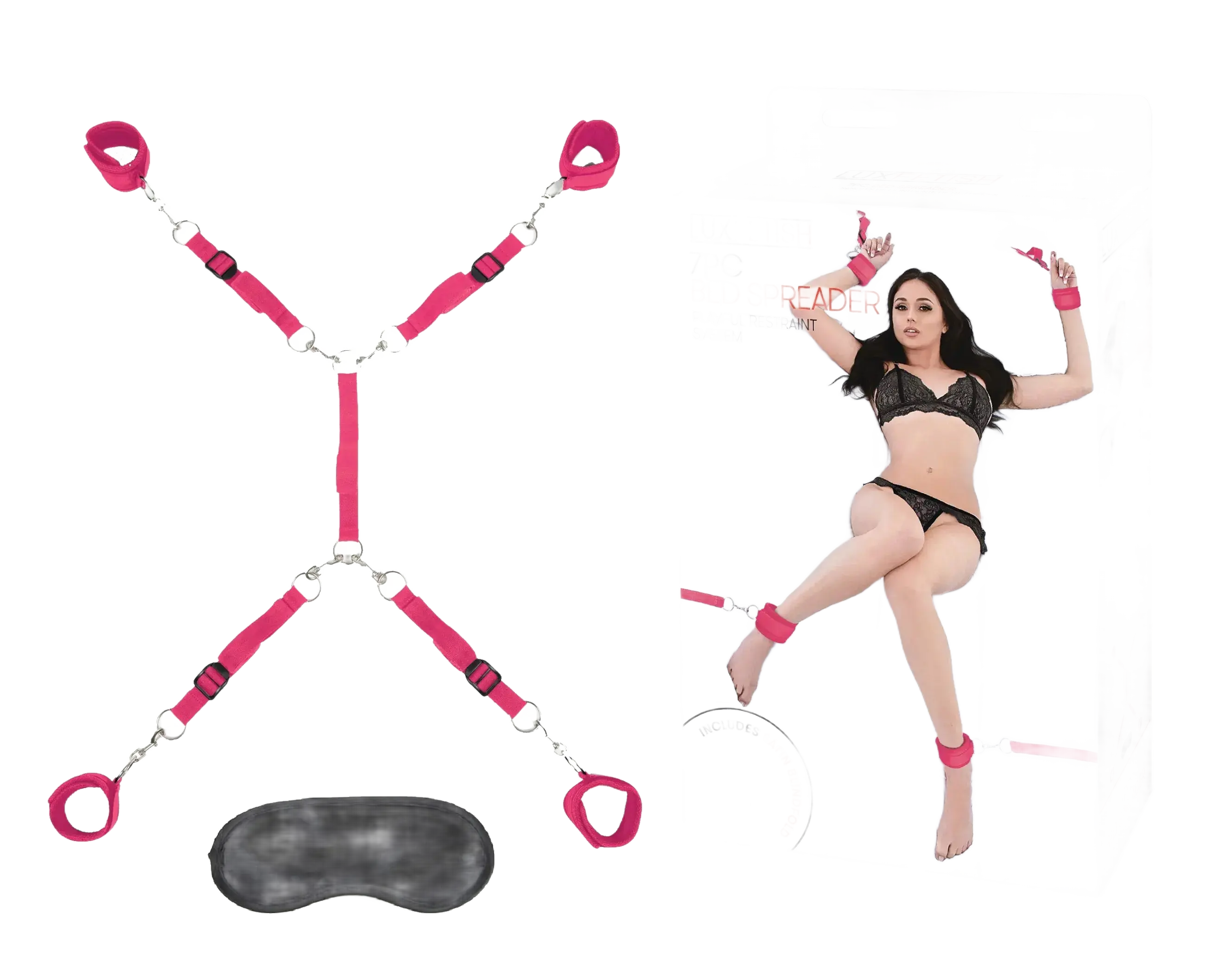 LUX FETISH 7PC BED SPREADER HOT PINK Electric / Hustler Lingerie