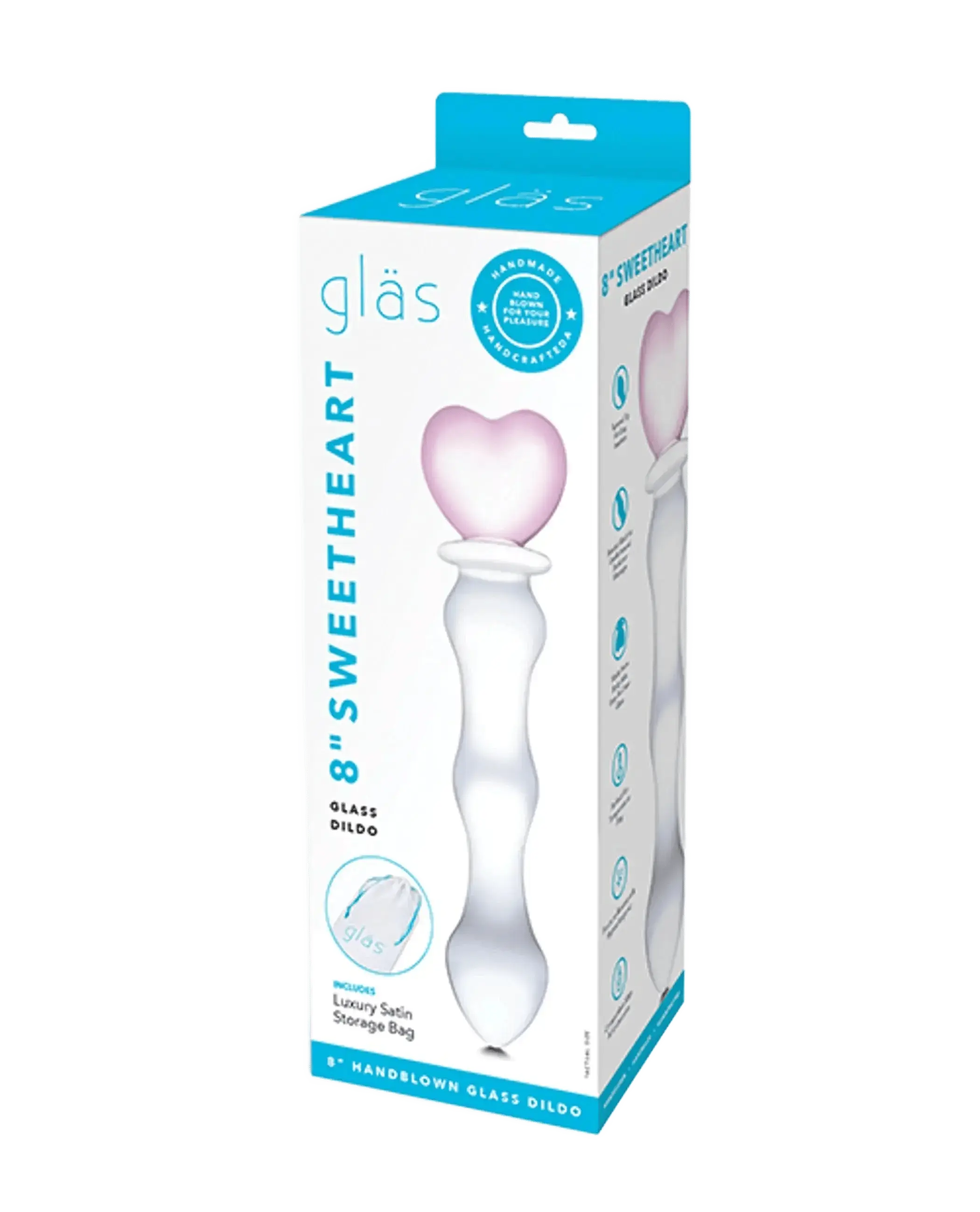 GLAS 8 SWEETHEART GLASS DILDO " Electric / Hustler Lingerie