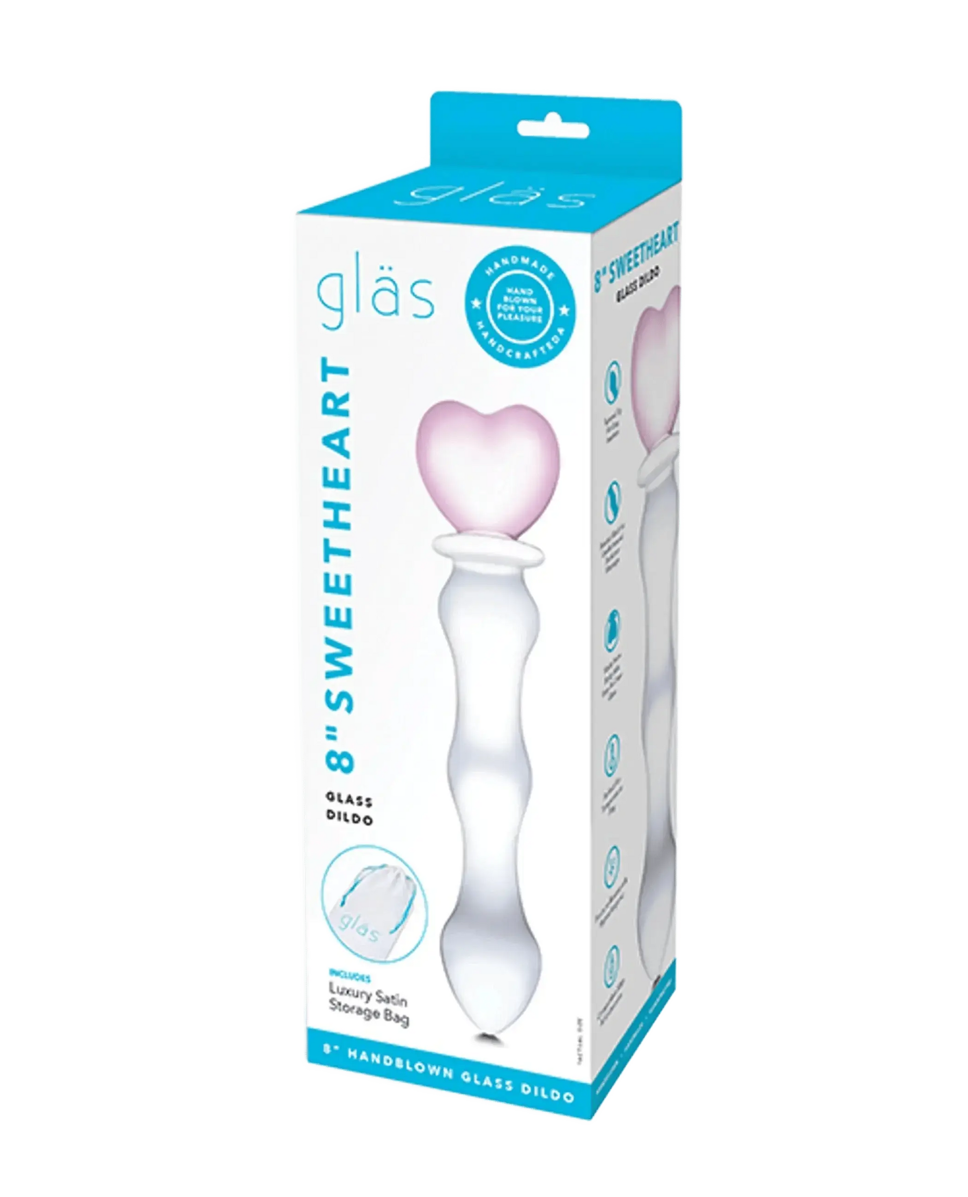 GLAS 8 SWEETHEART GLASS DILDO " Electric / Hustler Lingerie