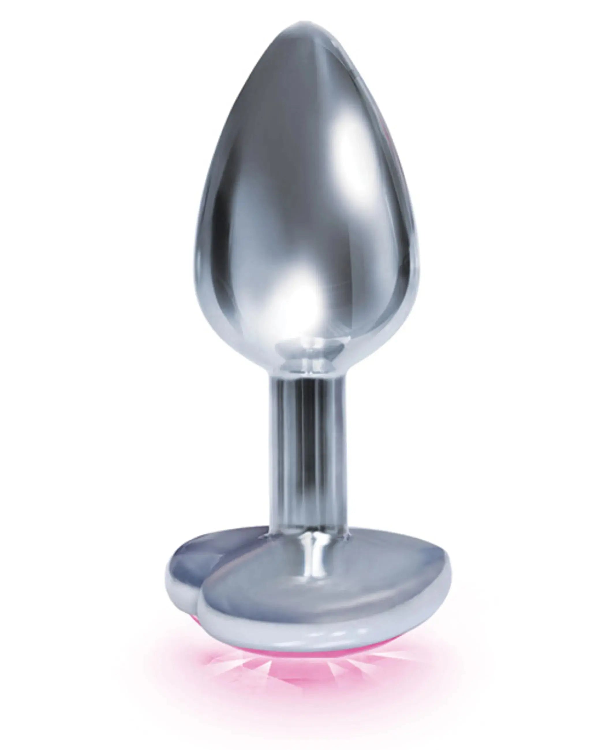 9'S Silver Starter Heart Bejeweled Steel Plug Pink Icon Brands