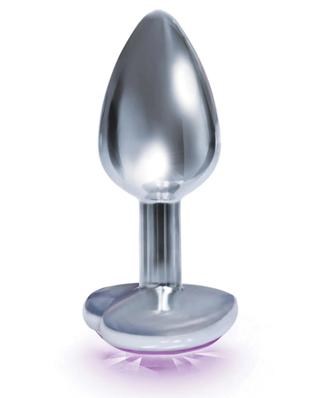 9'S Silver Starter Heart Bejeweled Steel Plug Violet Icon Brands