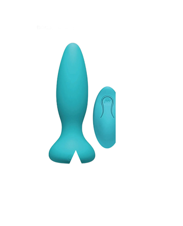 (D) A-PLAY VIBE ADVENTUROUS AN PLUG RECHARGEABLE W/ REMOTE TEAL Doc Johnson Novelties