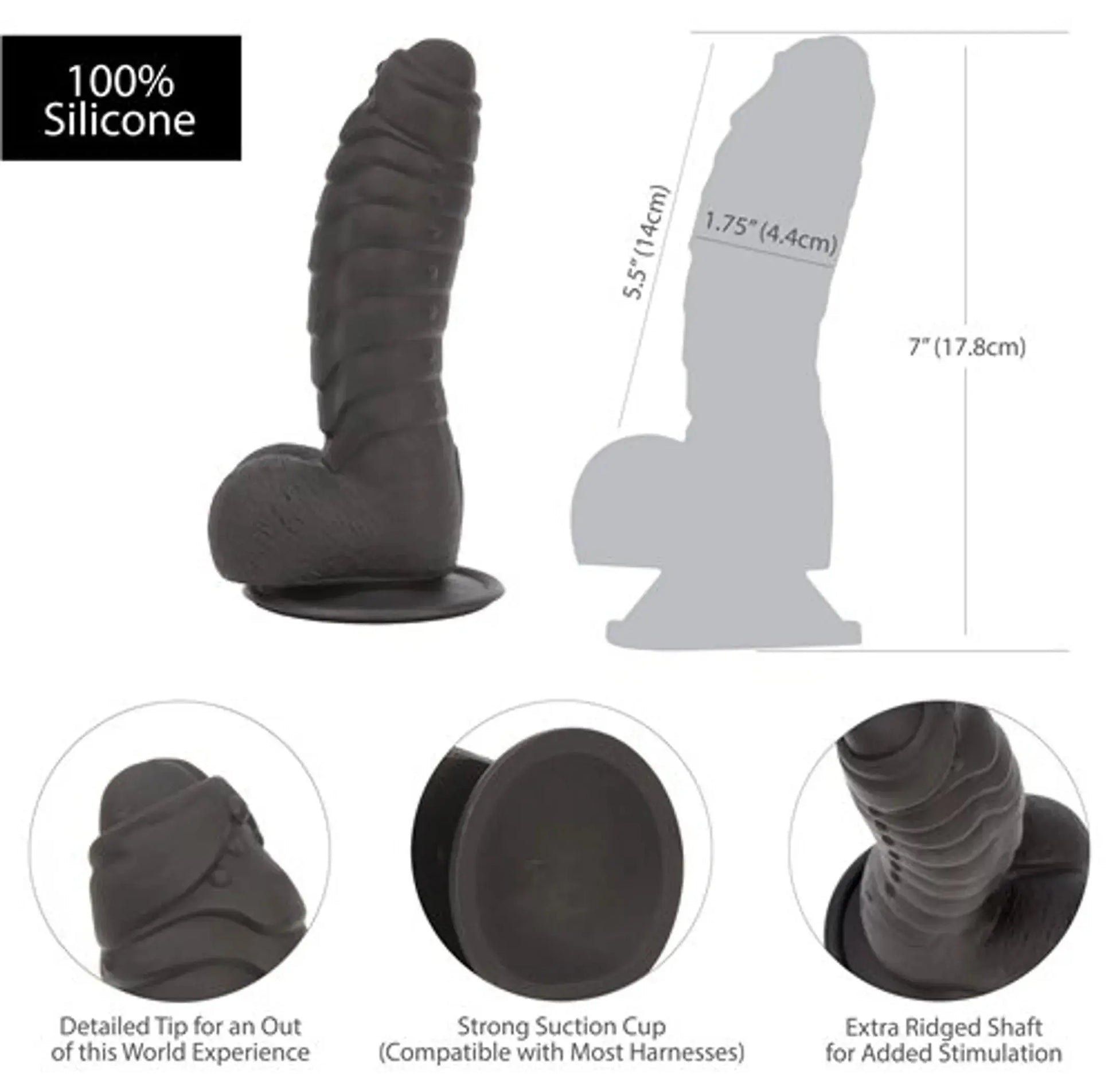 ADDICTION 100% SILICONE BEN 7 BLACK " BMS Enterprises