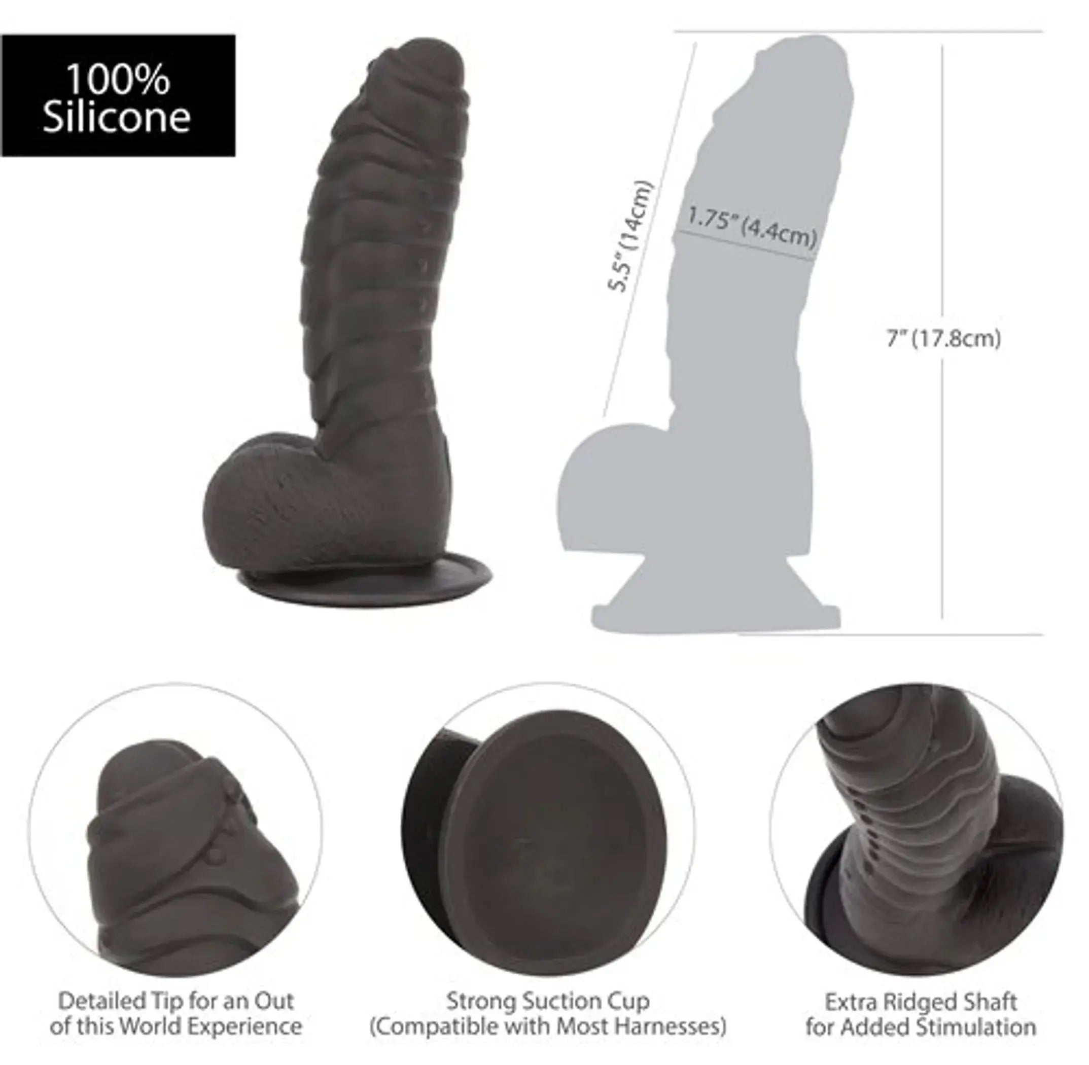 ADDICTION 100% SILICONE BEN 7 BLACK " BMS Enterprises