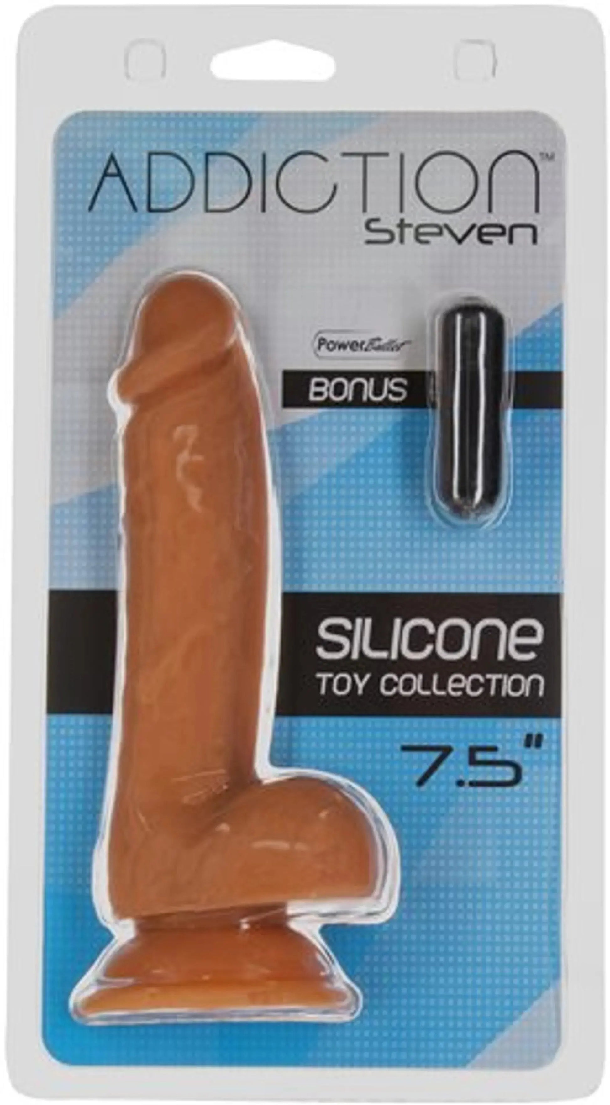 ADDICTION 100% SILICONE STEVEN 7.5IN CARAMEL BMS Enterprises