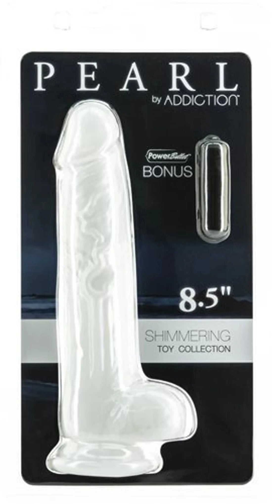 ADDICTION PEARL 8.5 DONG PEARL WHITE TPE W/ BULLET " BMS Enterprises