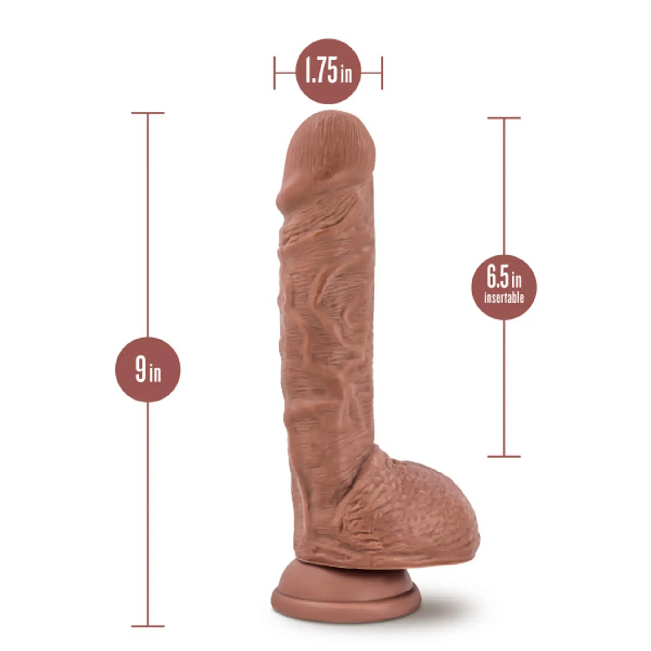 AU NATUREL BIG BILLY 9IN DILDO MOCHA Blush Novelties