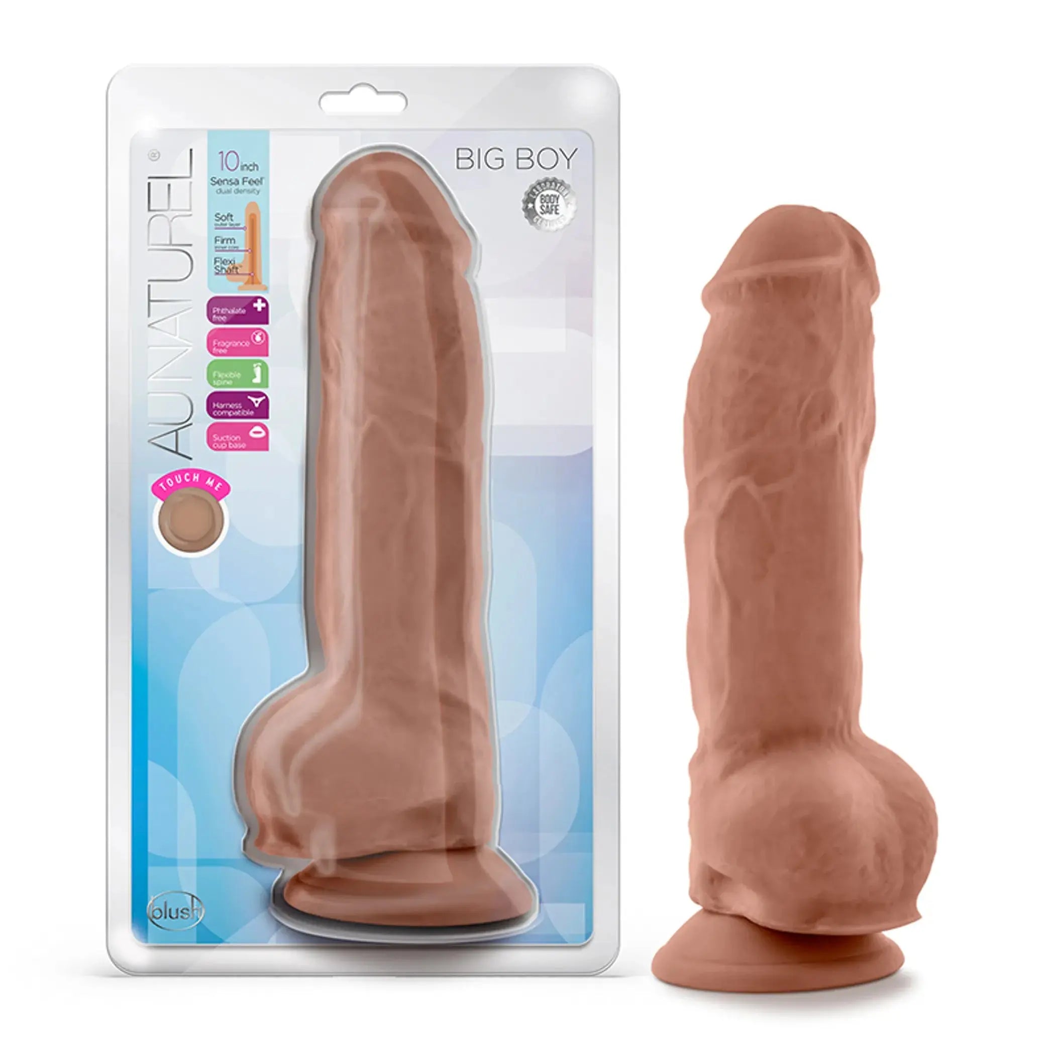 AU NATUREL BIG BOY 10 DILDO MOCHA " Blush Novelties