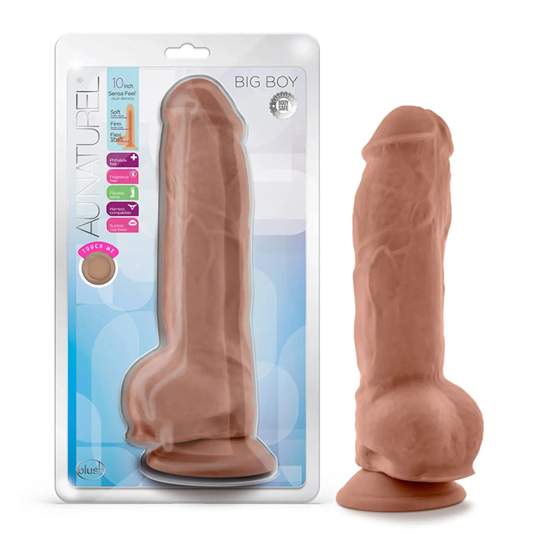 AU NATUREL BIG BOY 10 DILDO MOCHA " Blush Novelties