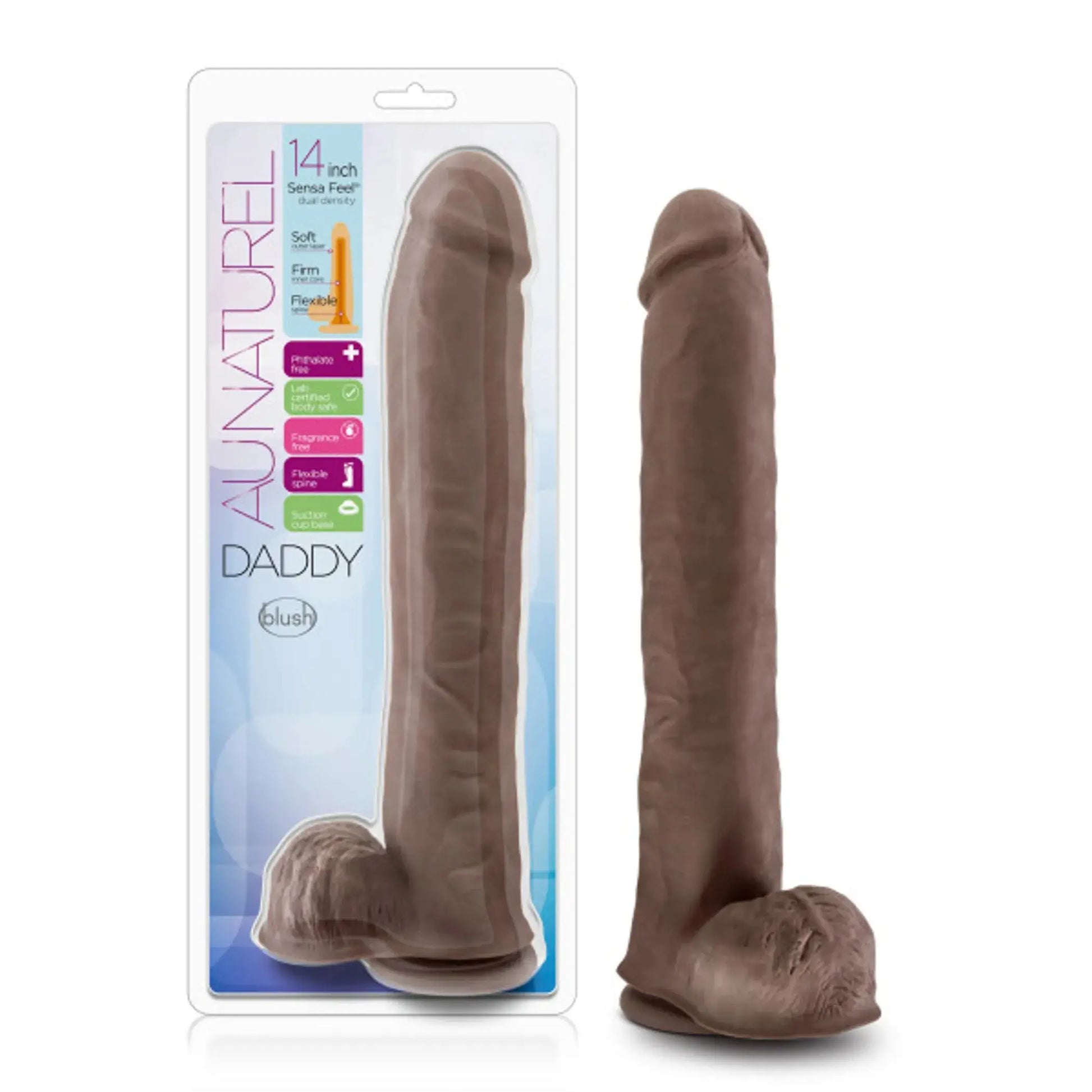 AU NATUREL DADDY 14IN DUAL DENSITY CHOCOLATE Blush Novelties