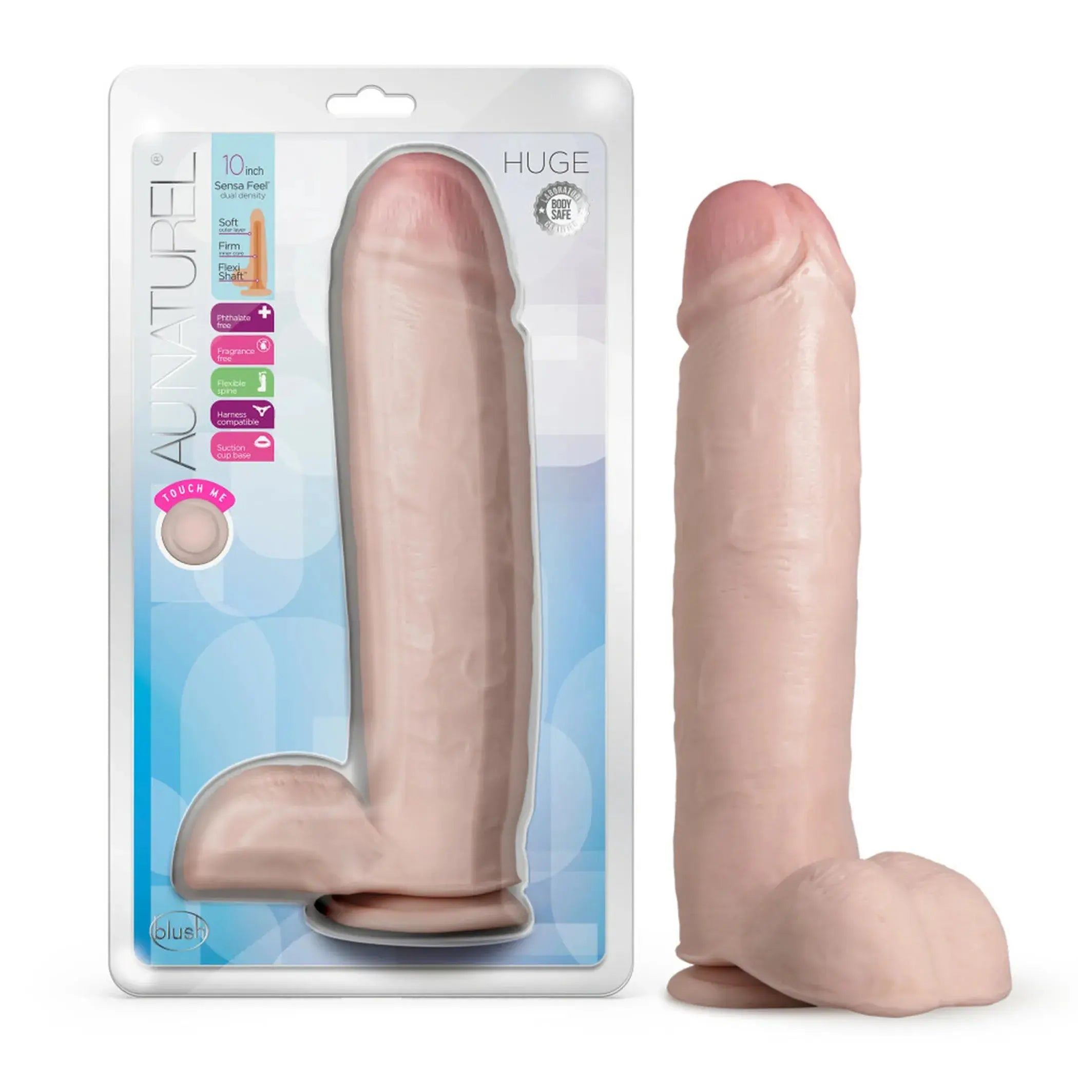 AU NATUREL HUGE 10IN DILDO VANILLA Blush Novelties